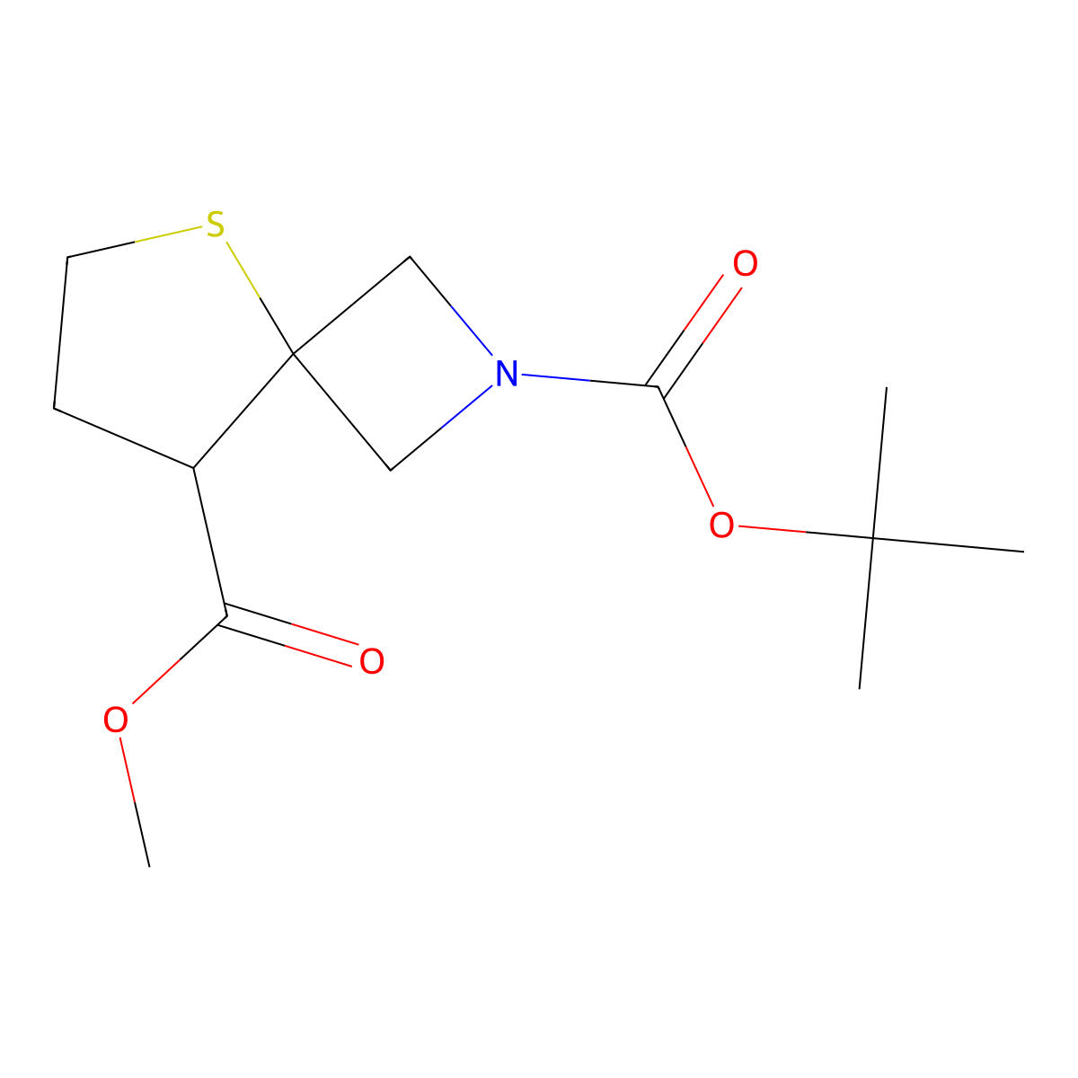 2-tert-Butyl 8-methyl 5-thia-2-azaspiro[3.4]octane-2,8-dicarboxylate molecular structure, CAS 1823264-51-2