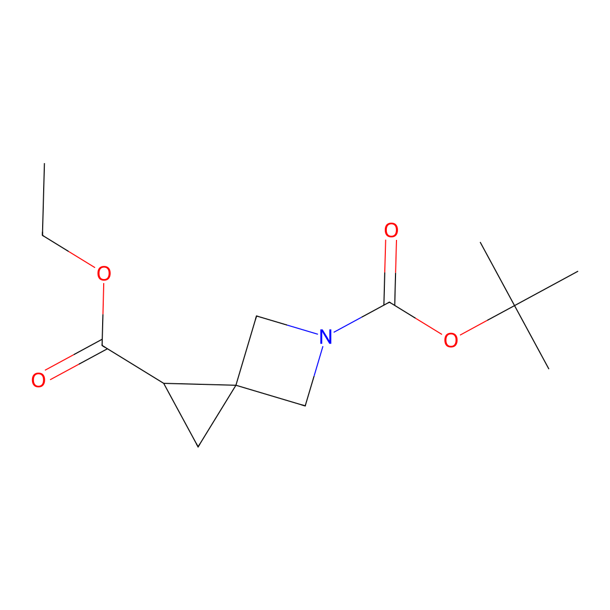 5-Tert-butyl 1-ethyl 5-azaspiro[2.3]hexane-1,5-dicarboxylate molecular structure, CAS 1823264-83-0