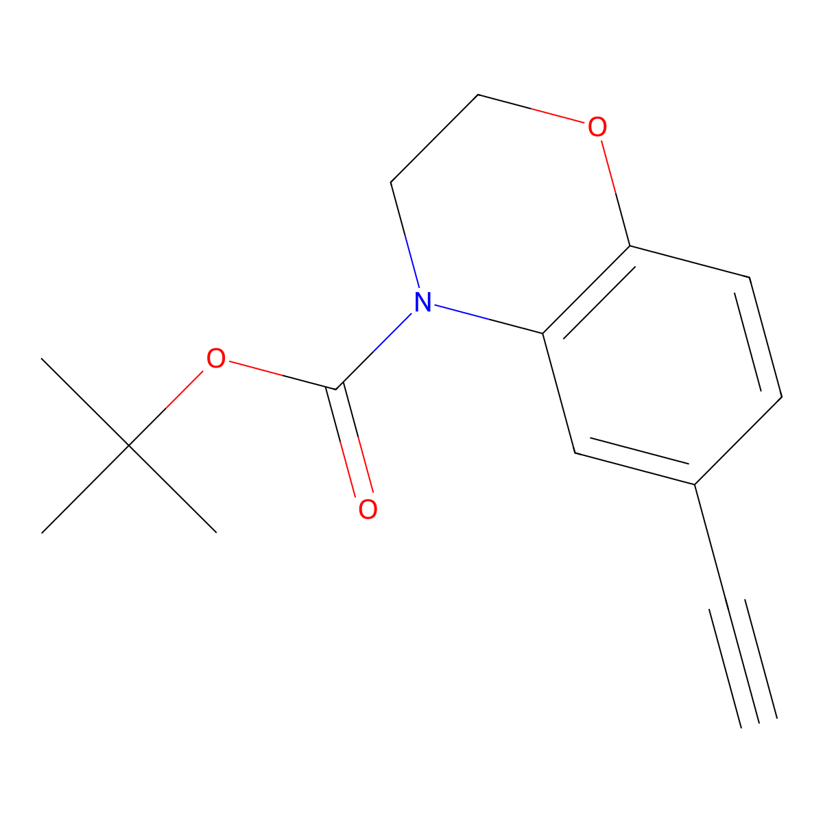 4-Boc-6-ethynyl-3,4-dihydro-2H-benzo[b][1,4]oxazine molecular structure, CAS 1823265-04-8