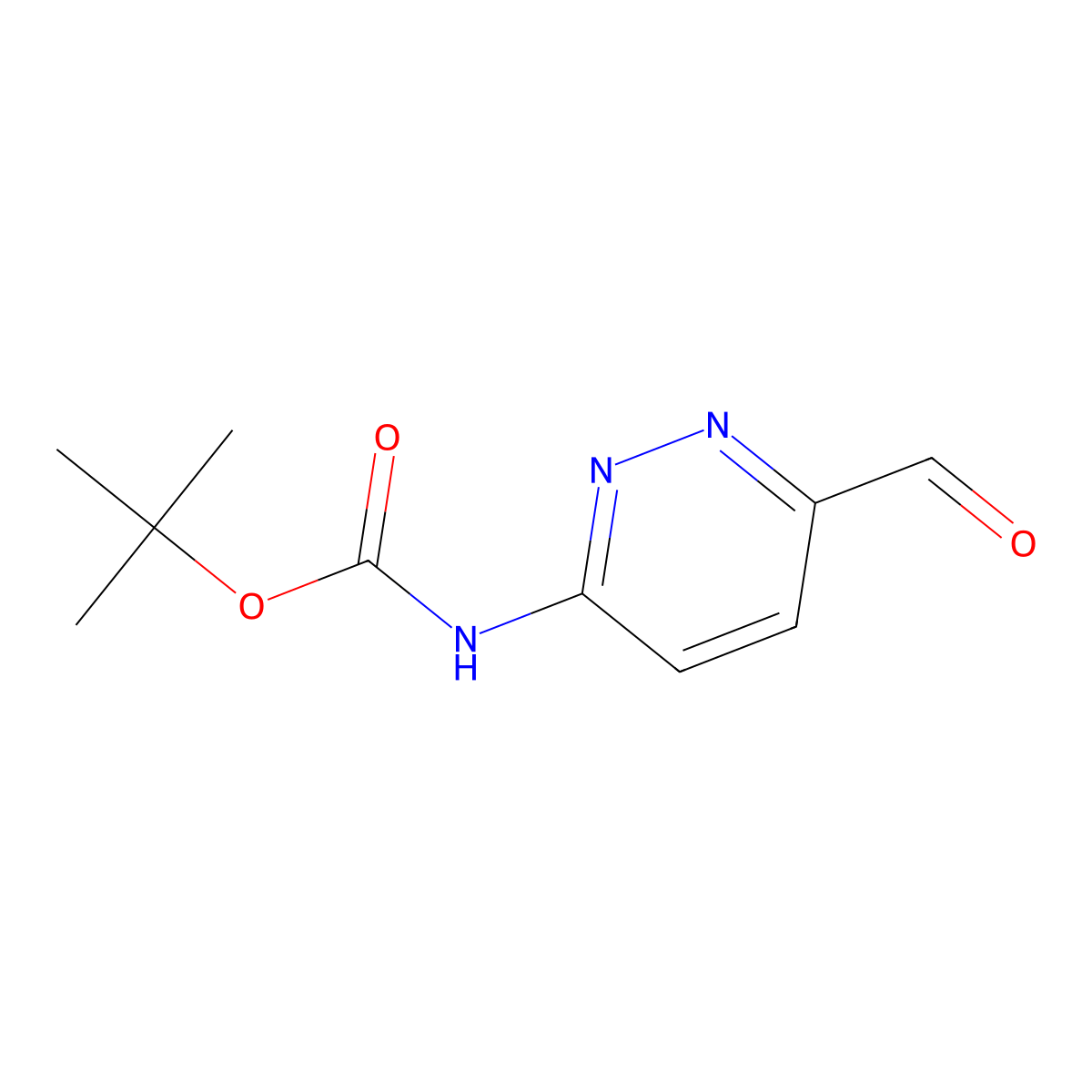 tert-butyl N-(6-formylpyridazin-3-yl)carbamate molecular structure, CAS 1823265-06-0