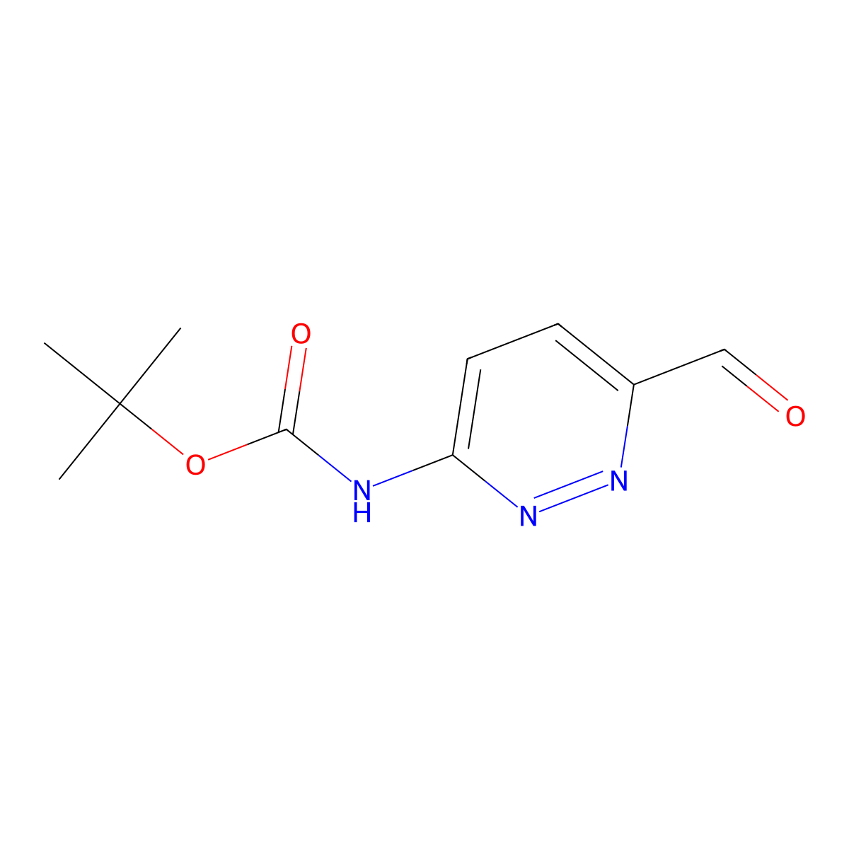 tert-butyl N-(6-formylpyridazin-3-yl)carbamate molecular structure, CAS 1823265-06-0