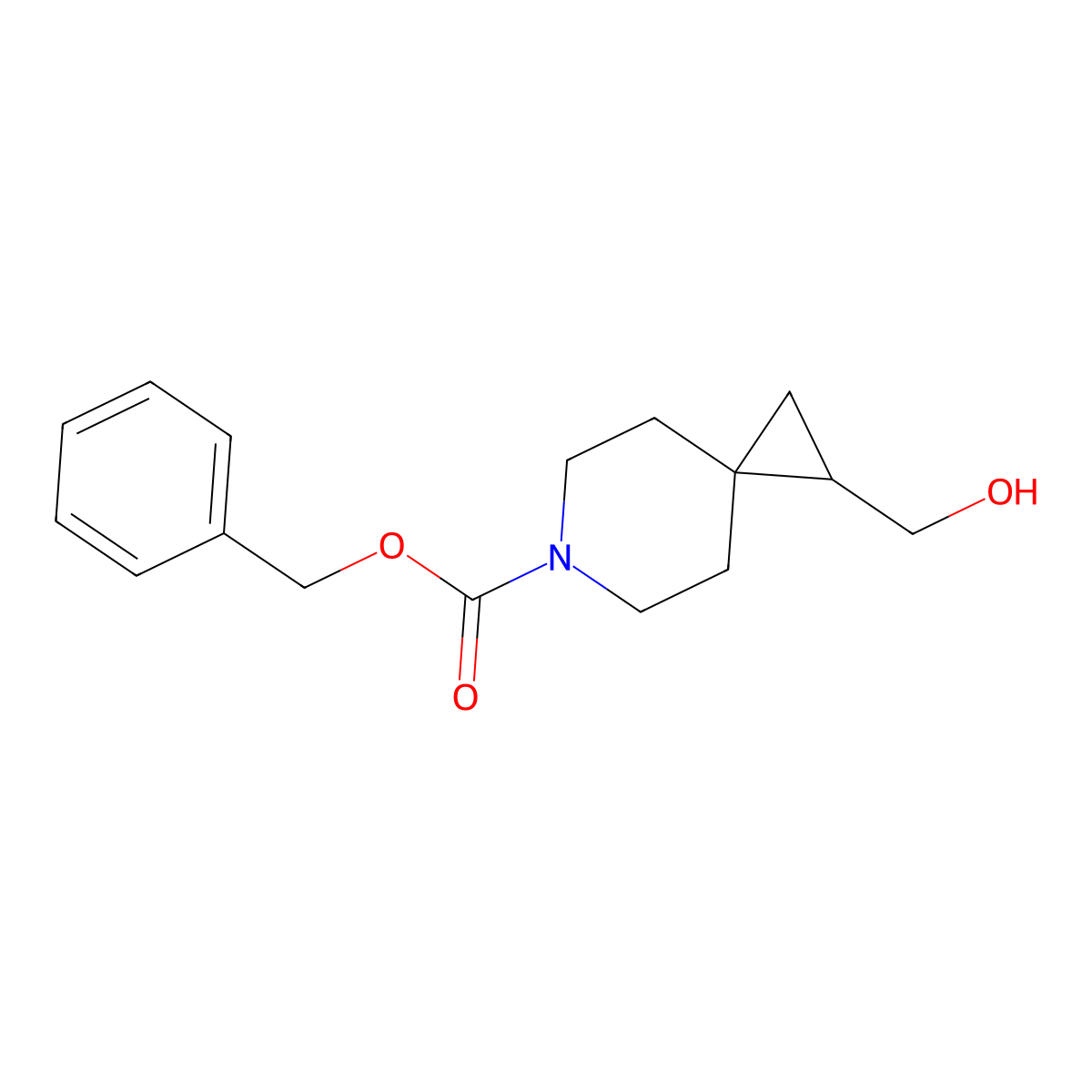 Benzyl 1-(hydroxymethyl)-6-azaspiro[2.5]octane-6-carboxylate molecular structure, CAS 1823265-15-1