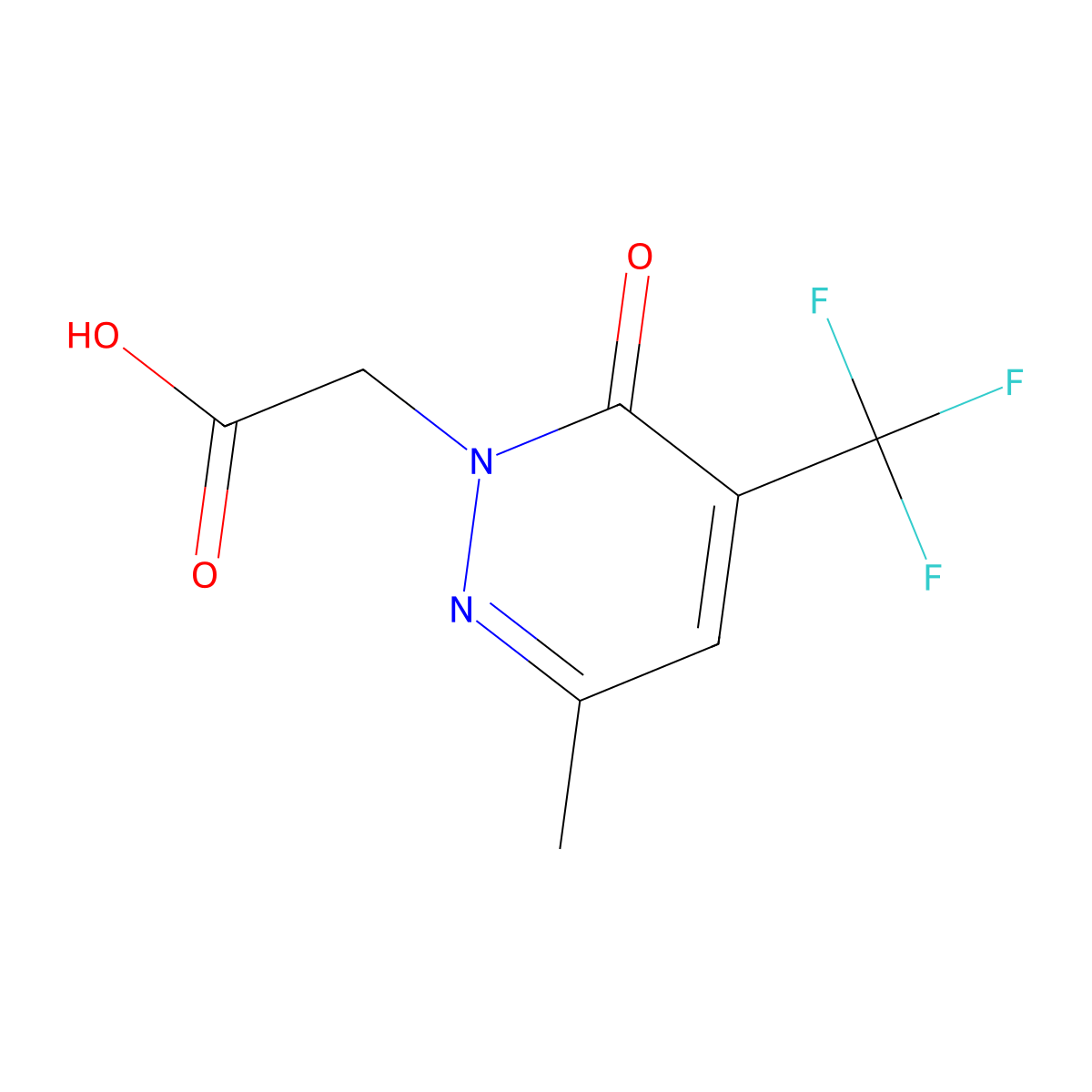 2-[3-Methyl-6-oxo-5-(trifluoromethyl)-1,6-dihydropyridazin-1-yl]acetic acid molecular structure, CAS 1823265-20-8