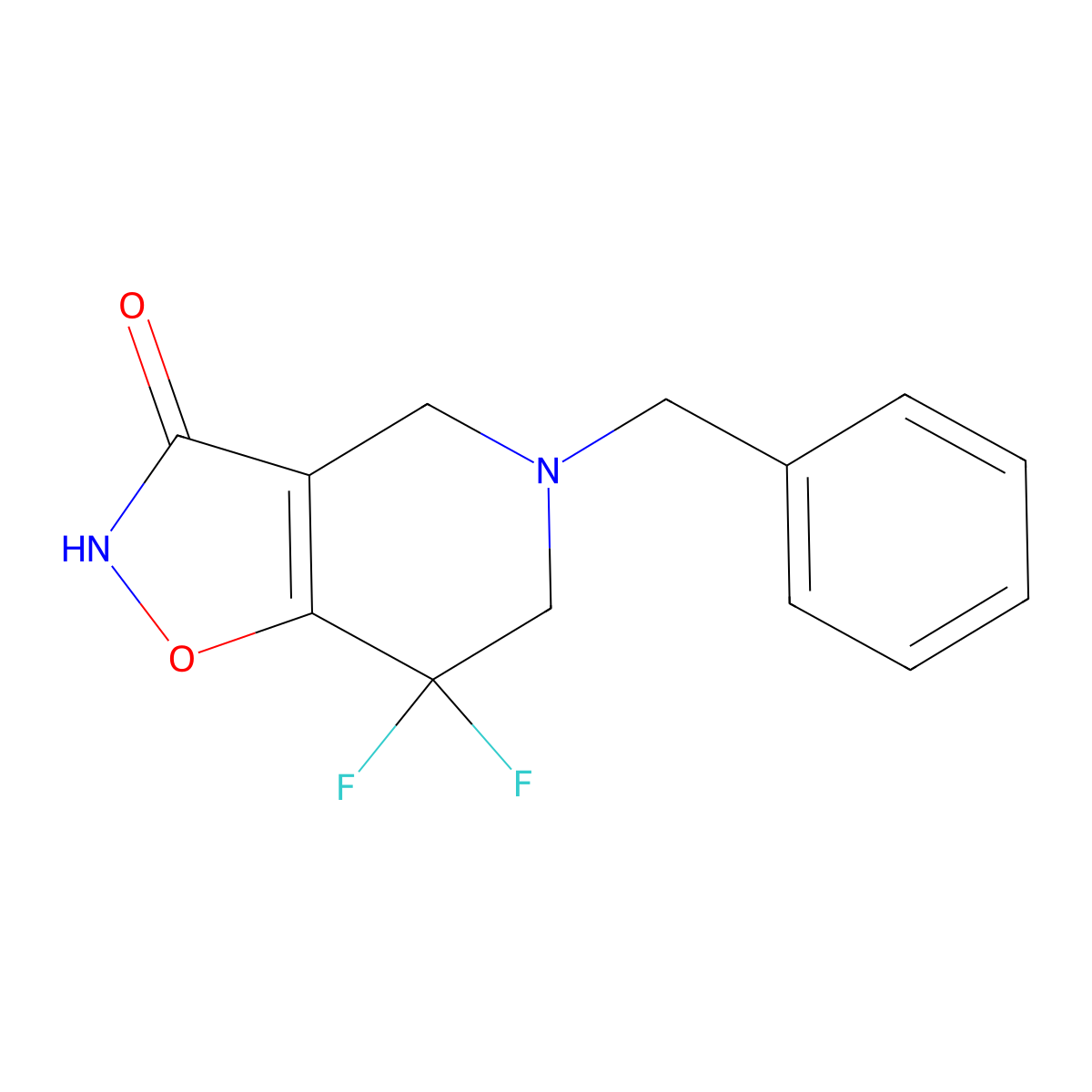 5-Benzyl-7,7-difluoro-4,5,6,7-tetrahydroisoxazolo[4,5-c]pyridin-3-ol molecular structure, CAS 1823265-27-5