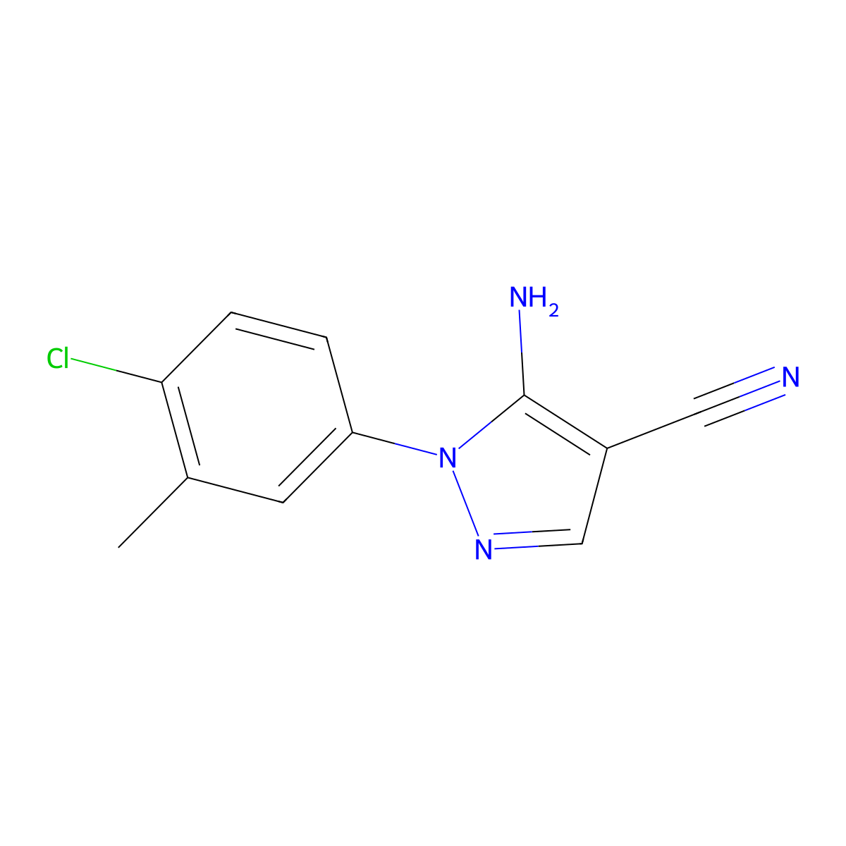 5-Amino-1-(4-chloro-3-methyl-phenyl)-1H-pyrazole-4-carbonitrile molecular structure, CAS 1823265-73-1