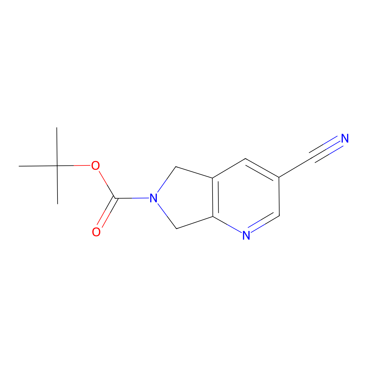 Tert-butyl 3-cyano-5,7-dihydropyrrolo[3,4-b]pyridine-6-carboxylate molecular structure, CAS 1823265-81-1