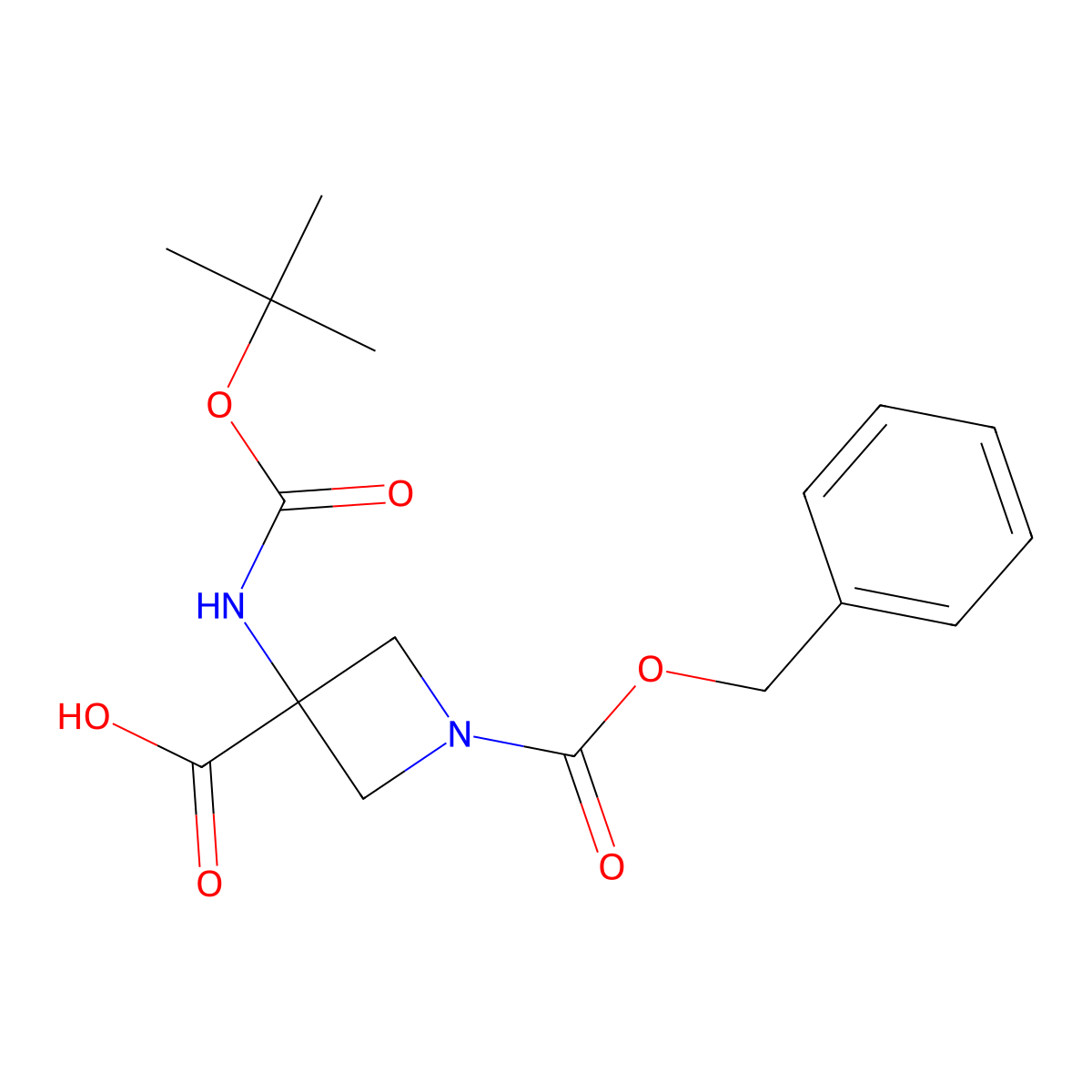 1-((Benzyloxy)carbonyl)-3-((tert-butoxycarbonyl)amino)azetidine-3-carboxylic acid molecular structure, CAS 1823265-82-2