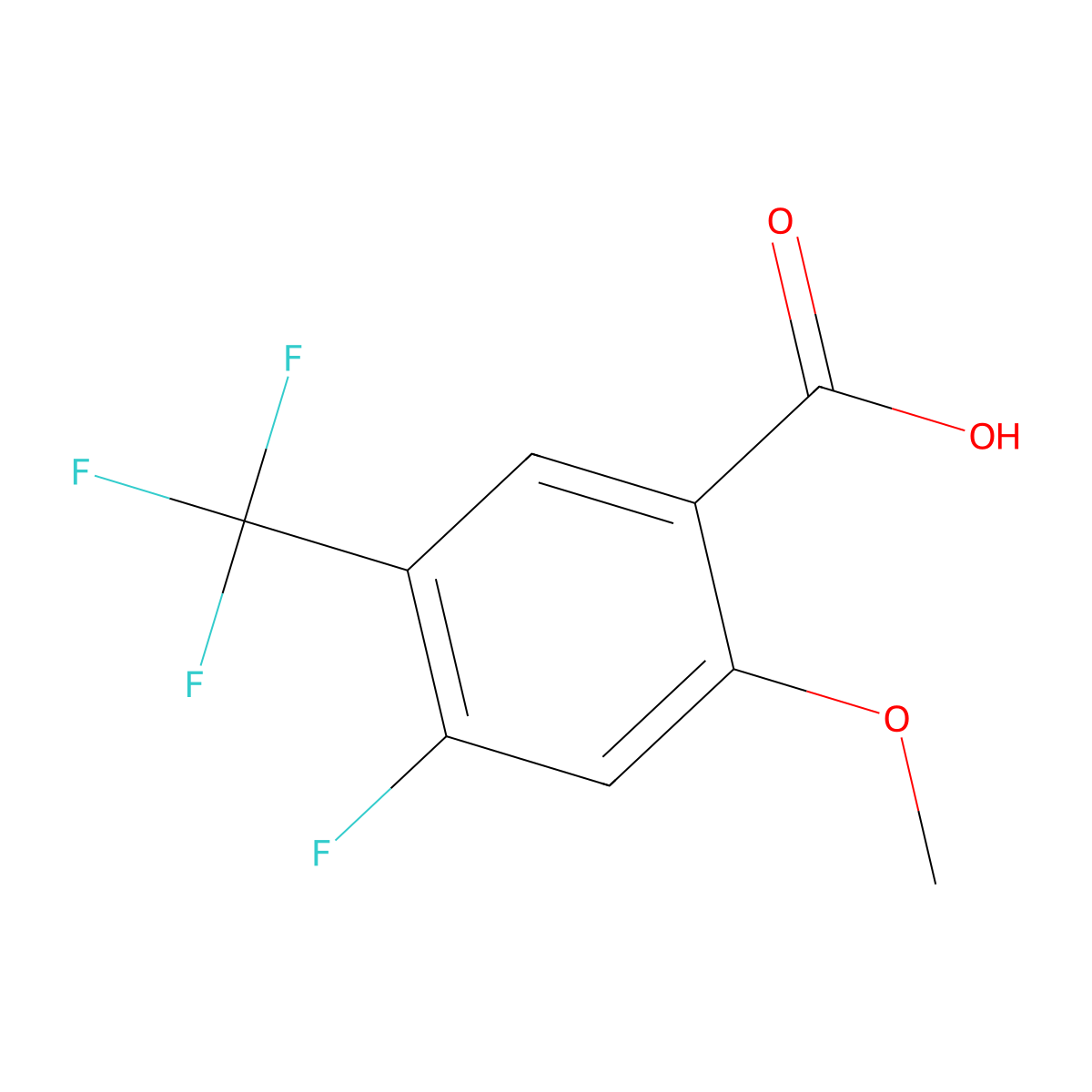 4-Fluoro-2-methoxy-5-(trifluoromethyl)benzoic acid molecular structure, CAS 1823266-47-2