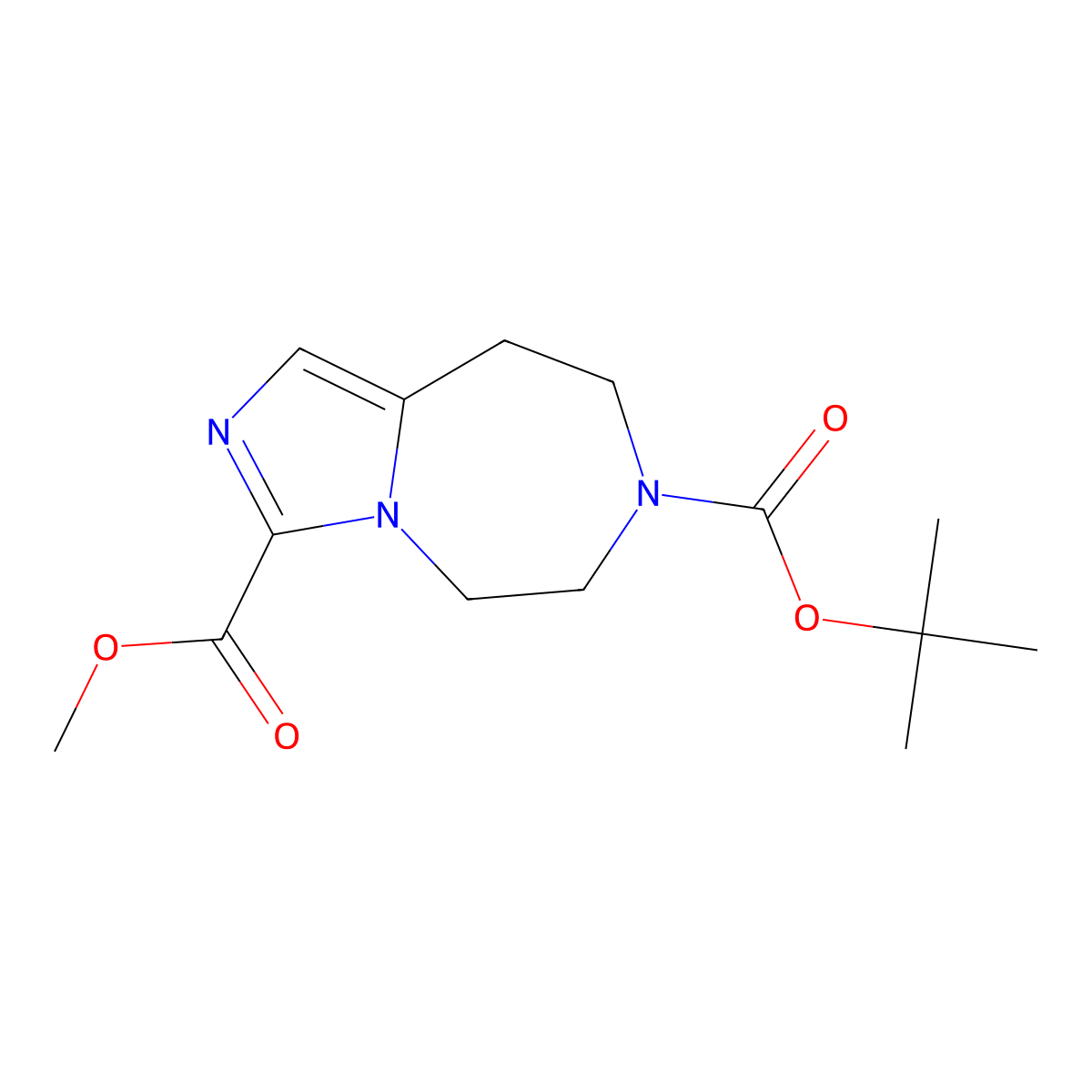 7-tert-Butyl 3-methyl 8,9-dihydro-5H-imidazo[1,5-d][1,4]diazepine-3,7(6H)-dicarboxylate molecular structure, CAS 1823266-72-3