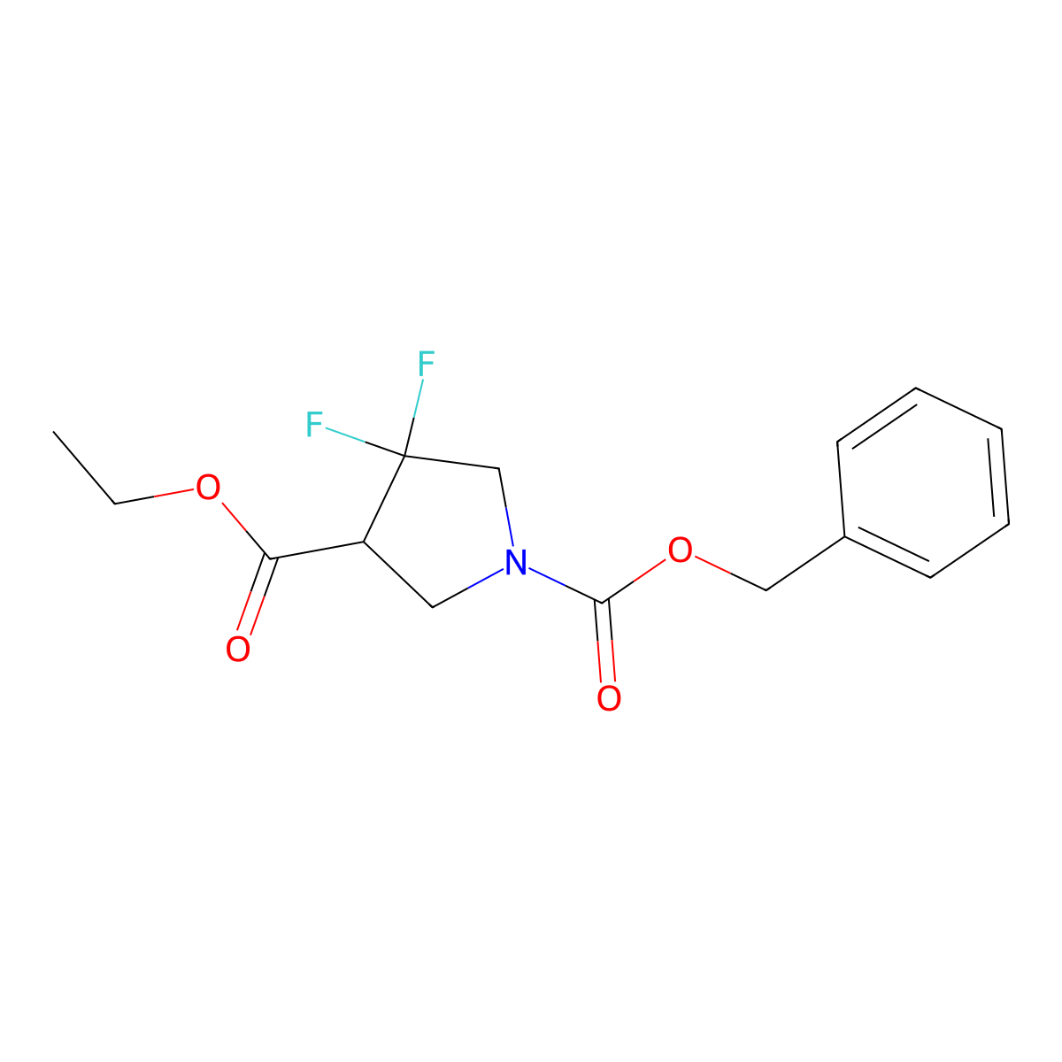 1-Benzyl 3-ethyl 4,4-difluoropyrrolidine-1,3-dicarboxylate molecular structure, CAS 1823266-74-5