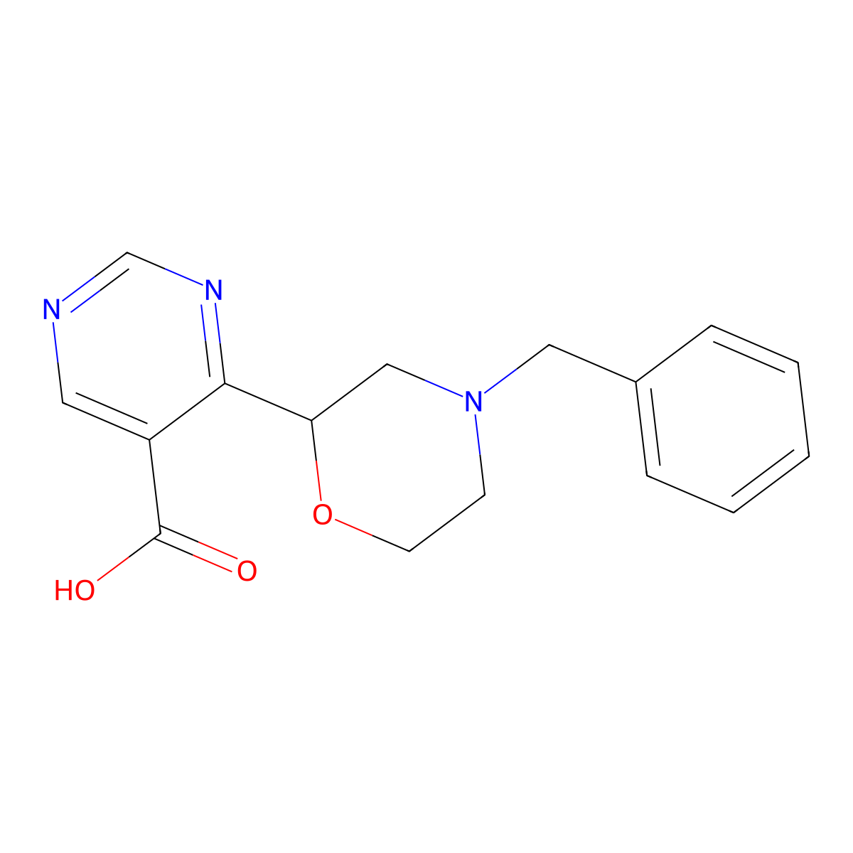4-(4-Benzylmorpholin-2-yl)pyrimidine-5-carboxylic acid molecular structure, CAS 1823266-78-9