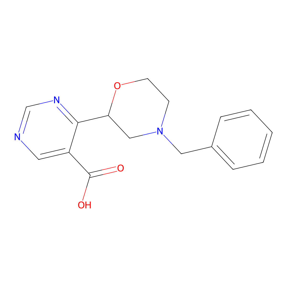 4-(4-Benzylmorpholin-2-yl)pyrimidine-5-carboxylic acid molecular structure, CAS 1823266-78-9