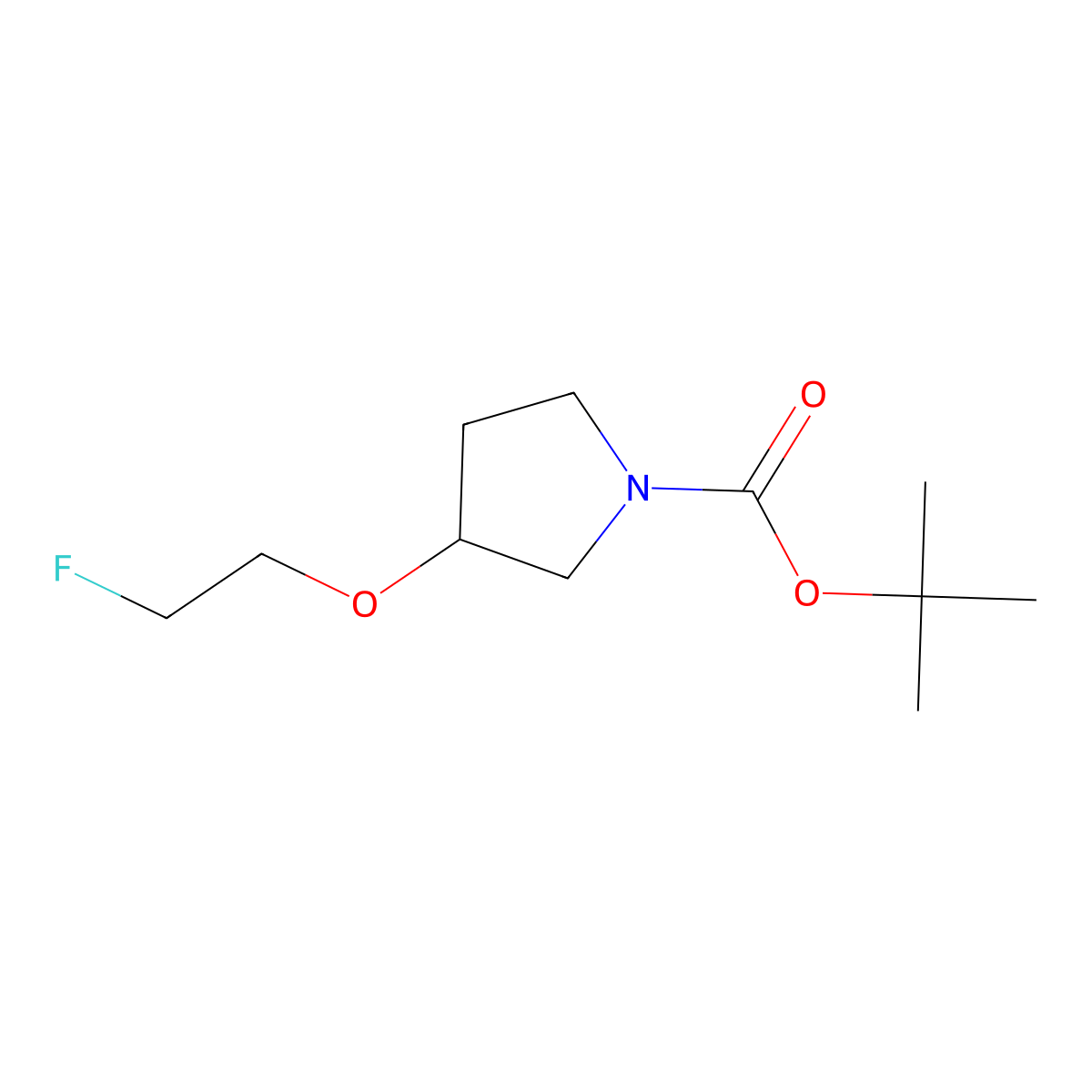Tert-butyl 3-(2-fluoroethoxy)pyrrolidine-1-carboxylate molecular structure, CAS 1823267-06-6