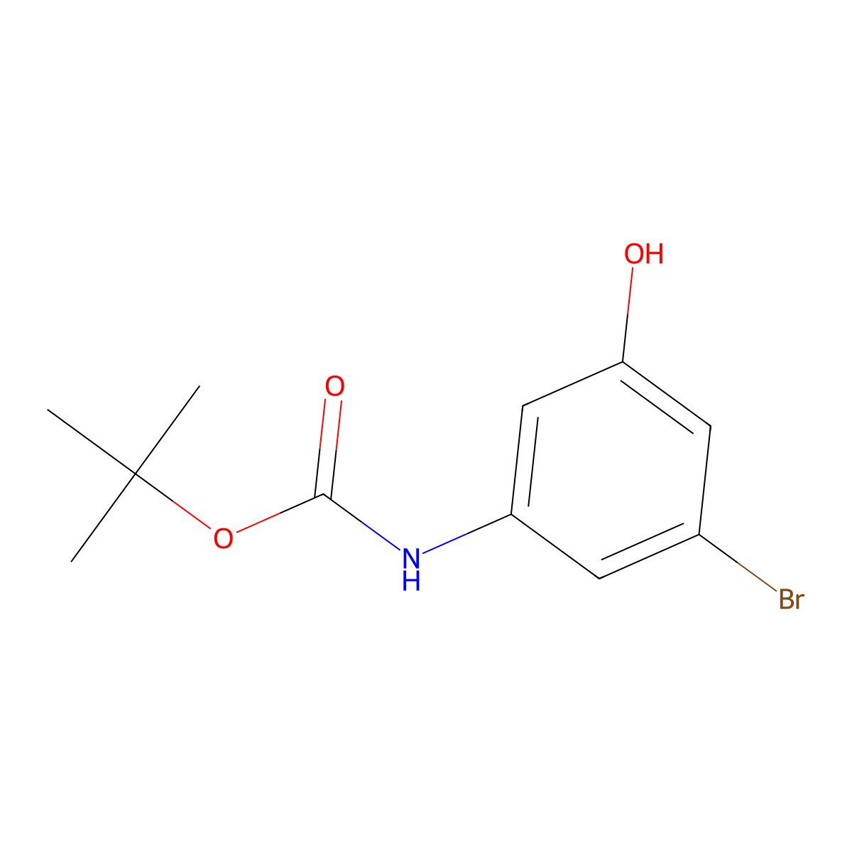 Tert-butyl n-(3-bromo-5-hydroxyphenyl)carbamate molecular structure, CAS 1823267-61-3