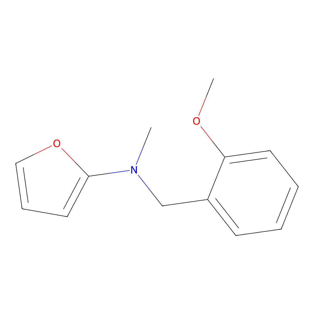 N-(2-Methoxybenzyl)-N-methylfuran-2-amine molecular structure, CAS 1823268-47-8
