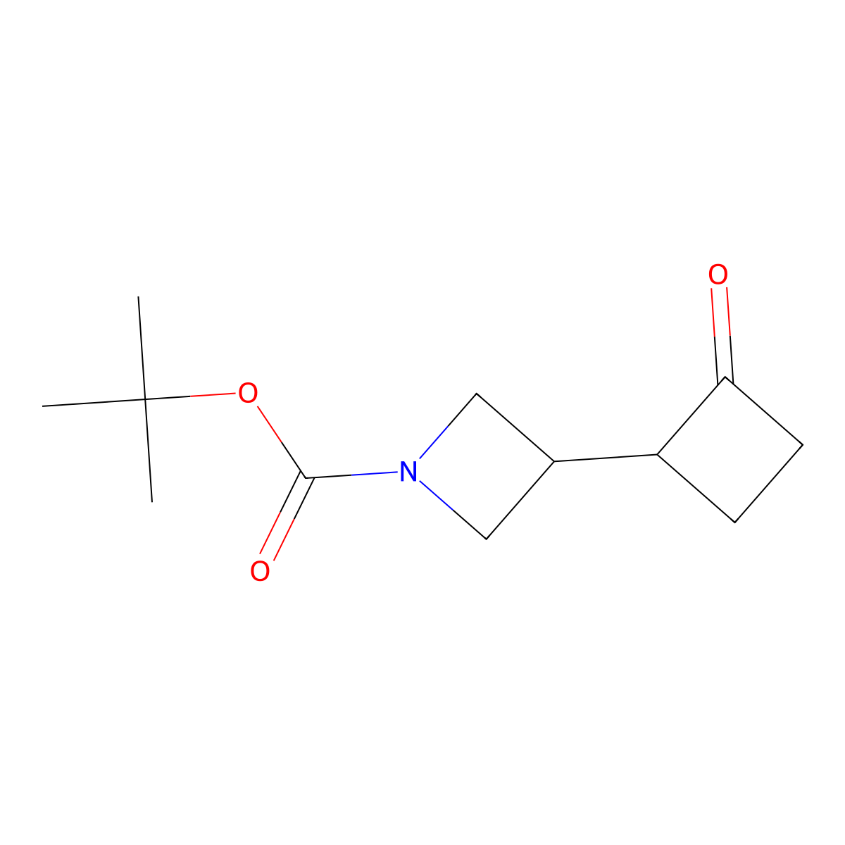 Tert-butyl 3-(2-oxocyclobutyl)azetidine-1-carboxylate molecular structure, CAS 1823268-65-0