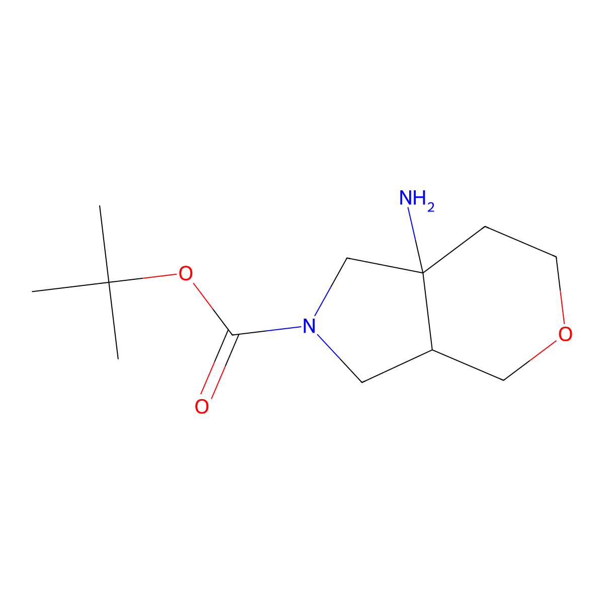 Tert-butyl 7a-amino-octahydropyrano[3,4-c]pyrrole-2-carboxylate molecular structure, CAS 1823268-80-9