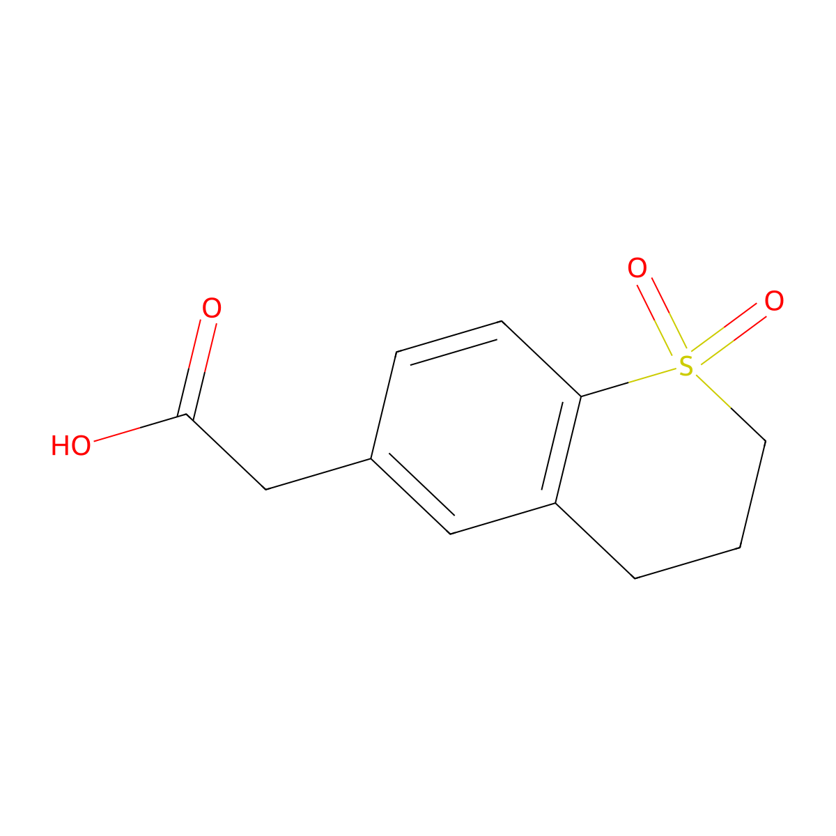 2-(1,1-dioxo-3,4-dihydro-2H-1lambda6-benzothiopyran-6-yl)acetic acid molecular structure, CAS 1823268-85-4