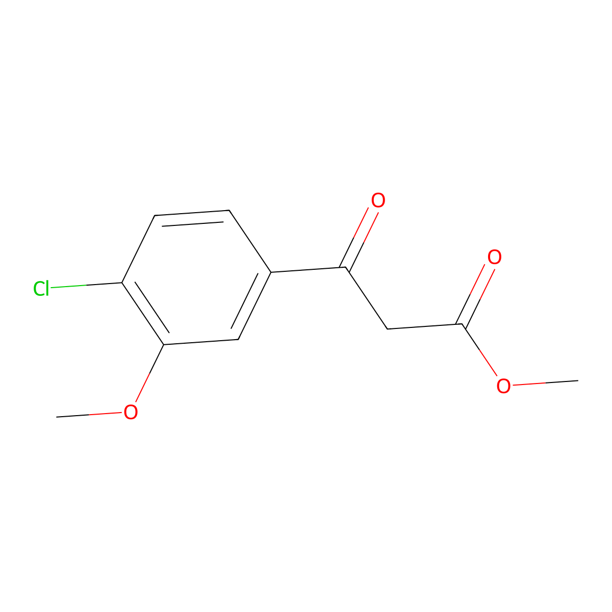 Methyl 3-(4-chloro-3-methoxyphenyl)-3-oxopropanoate molecular structure, CAS 1823269-05-1