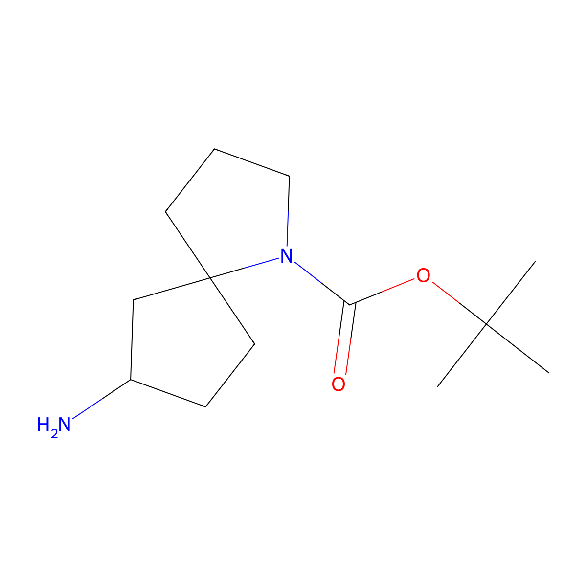 Tert-butyl 7-amino-1-azaspiro[4.4]nonane-1-carboxylate molecular structure, CAS 1823269-45-9