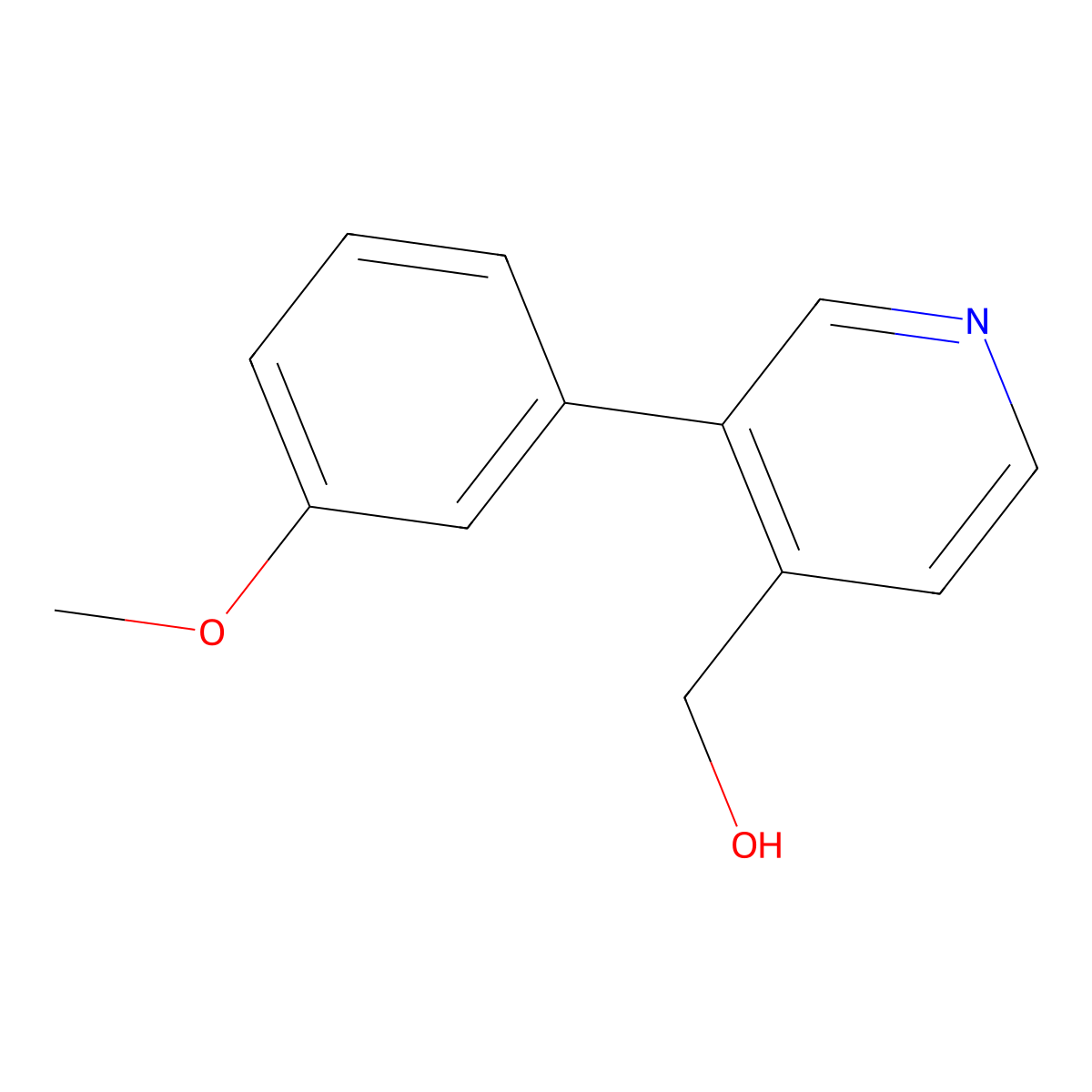 (3-(3-Methoxyphenyl)pyridin-4-yl)methanol molecular structure, CAS 1823269-70-0