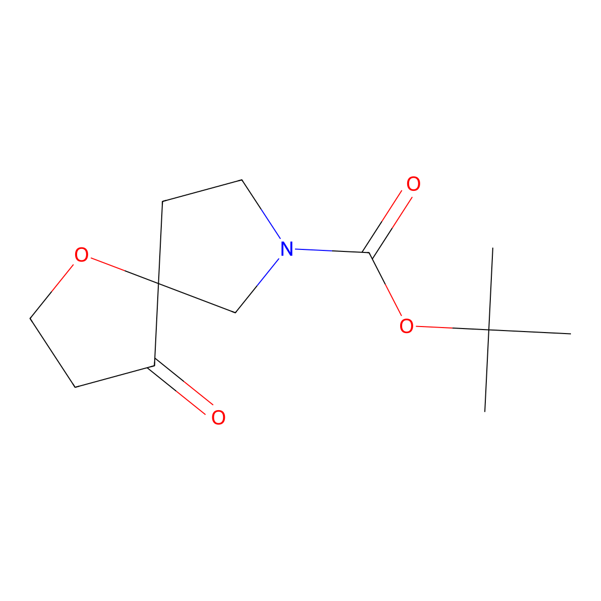 Tert-butyl 4-oxo-1-oxa-7-azaspiro(4.4)nonane-7-carboxylate molecular structure, CAS 1823269-85-7