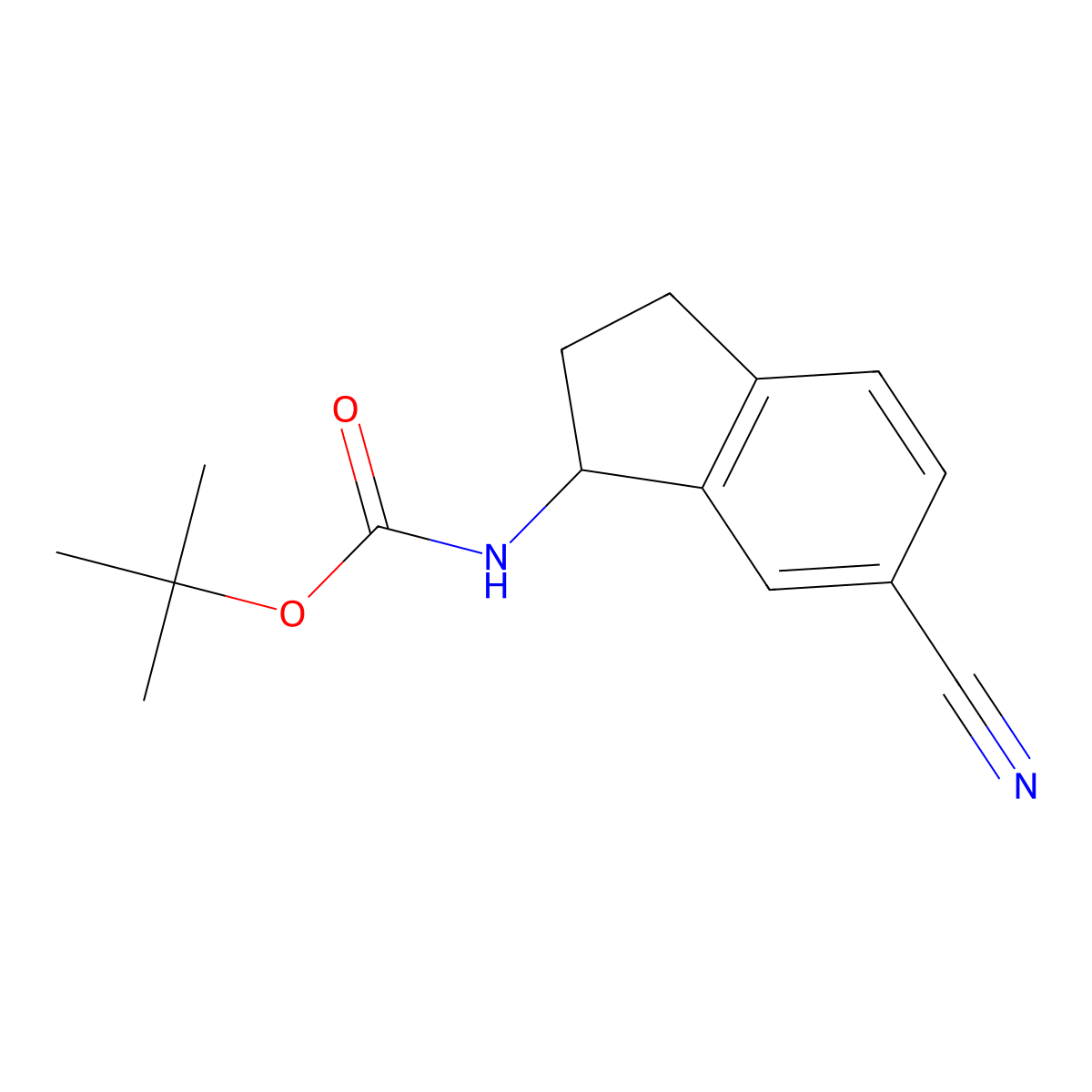 tert-butyl N-(6-cyano-2,3-dihydro-1H-inden-1-yl)carbamate molecular structure, CAS 1823271-09-5