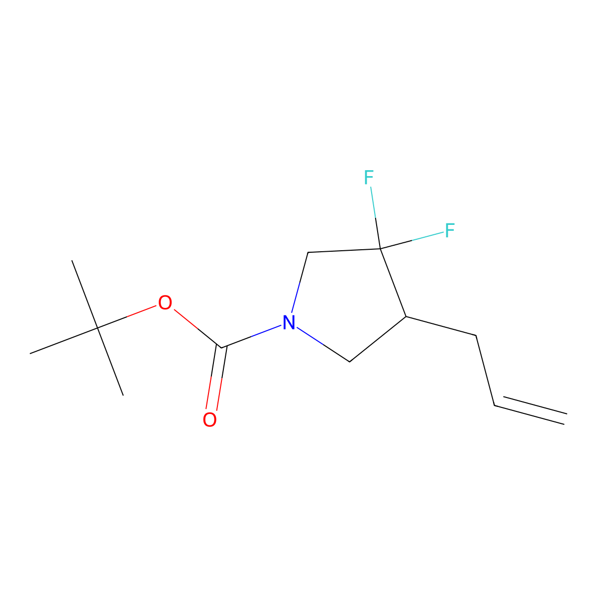 Tert-butyl 4-allyl-3,3-difluoropyrrolidine-1-carboxylate molecular structure, CAS 1823271-37-9