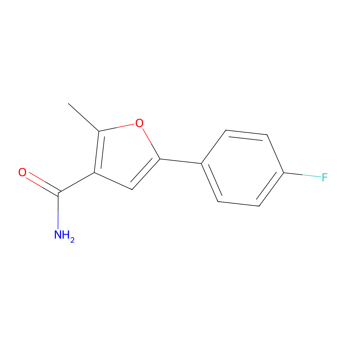 5-(4-Fluoro-phenyl)-2-methyl-furan-3-carboxylic acid amide molecular structure, CAS 1823271-69-7
