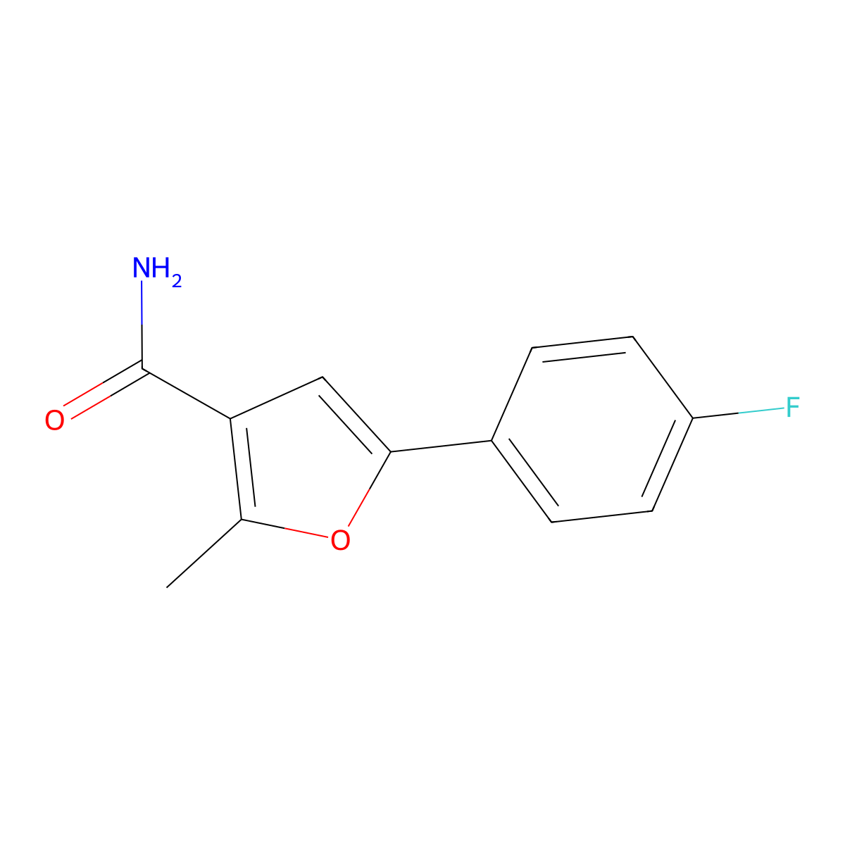 5-(4-Fluoro-phenyl)-2-methyl-furan-3-carboxylic acid amide molecular structure, CAS 1823271-69-7