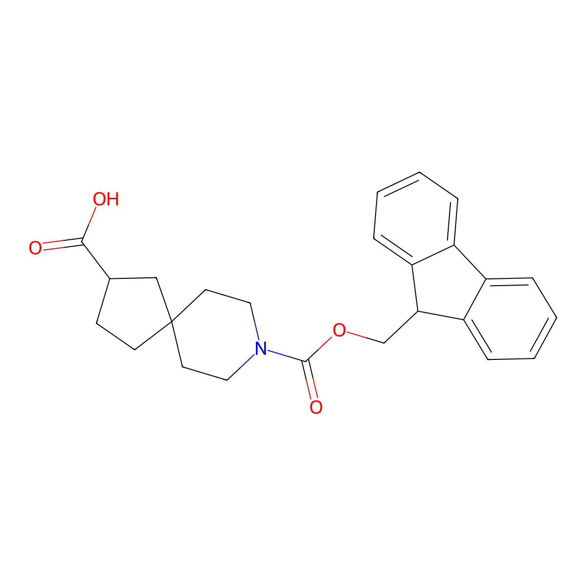 8-(((9H-Fluoren-9-yl)methoxy)carbonyl)-8-azaspiro[4.5]decane-2-carboxylic acid molecular structure, CAS 1823271-79-9