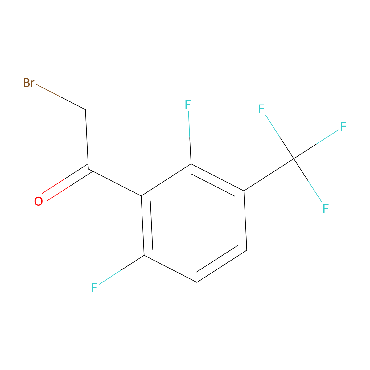 2,6-Difluoro-3-(trifluoromethyl)phenacyl bromide molecular structure, CAS 1823271-81-3