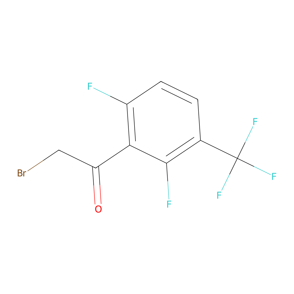 2,6-Difluoro-3-(trifluoromethyl)phenacyl bromide molecular structure, CAS 1823271-81-3