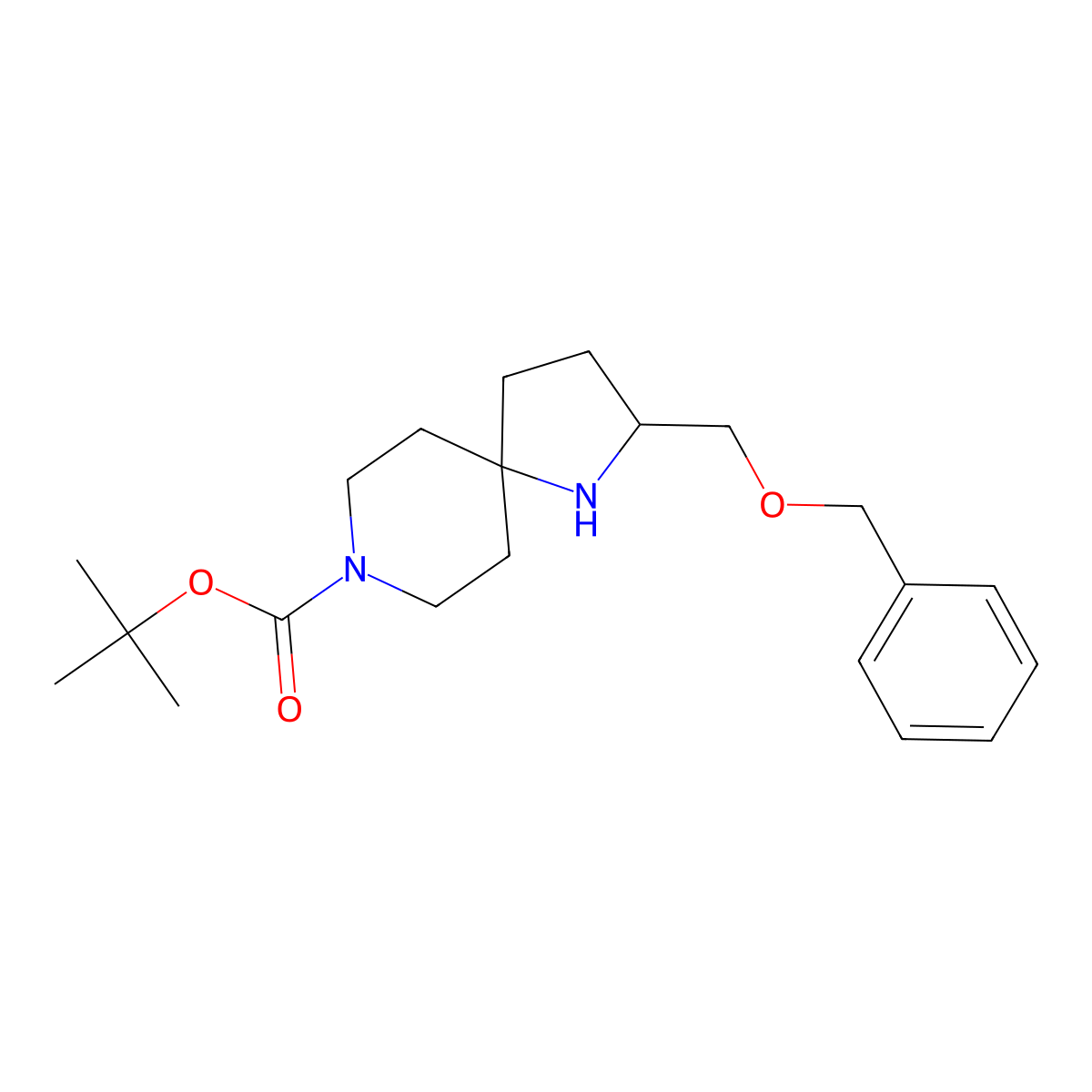 tert-Butyl 2-((benzyloxy)methyl)-1,8-diazaspiro[4.5]decane-8-carboxylate molecular structure, CAS 1823271-87-9