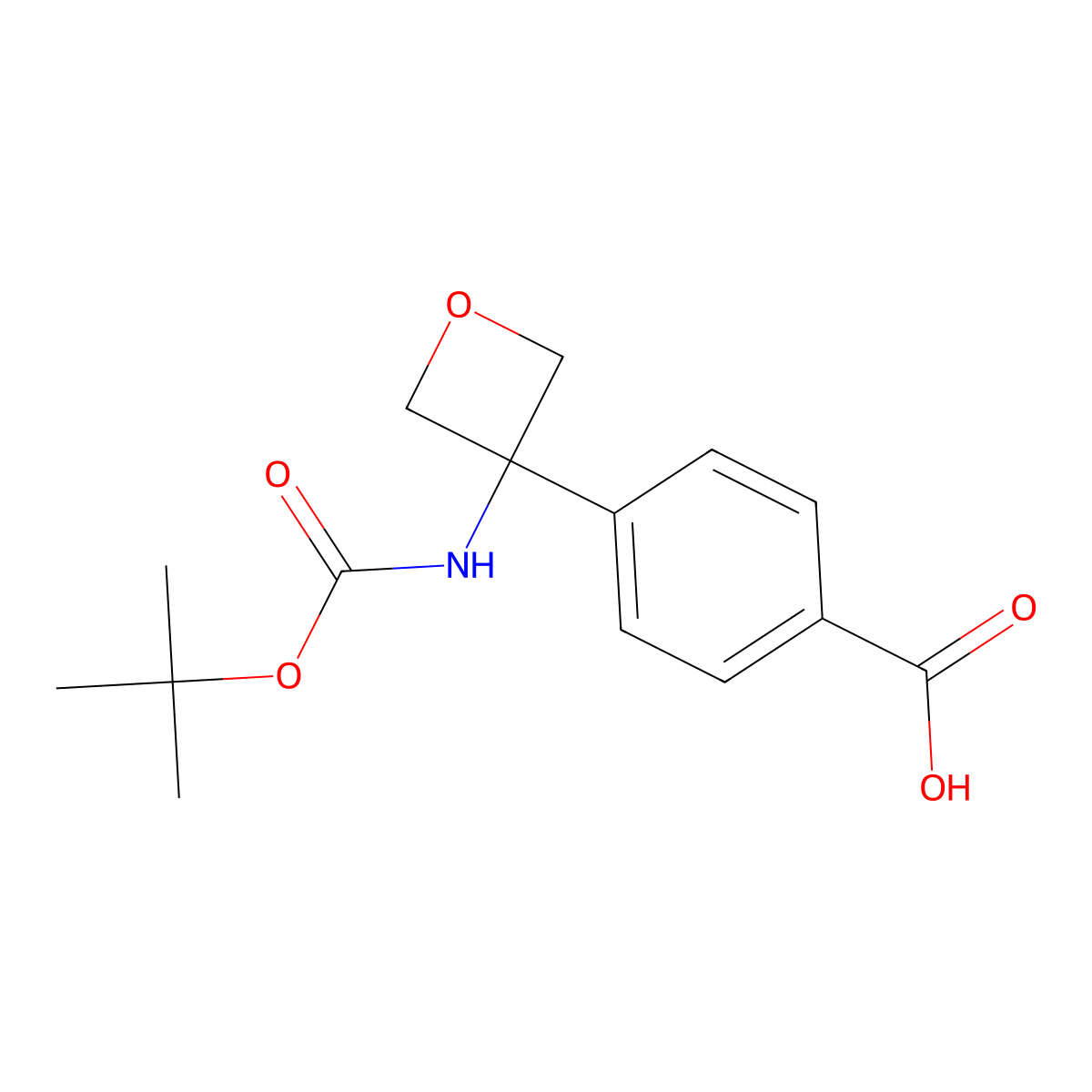 4-(3-{[(Tert-butoxy)carbonyl]amino}oxetan-3-yl)benzoic acid molecular structure, CAS 1823271-90-4