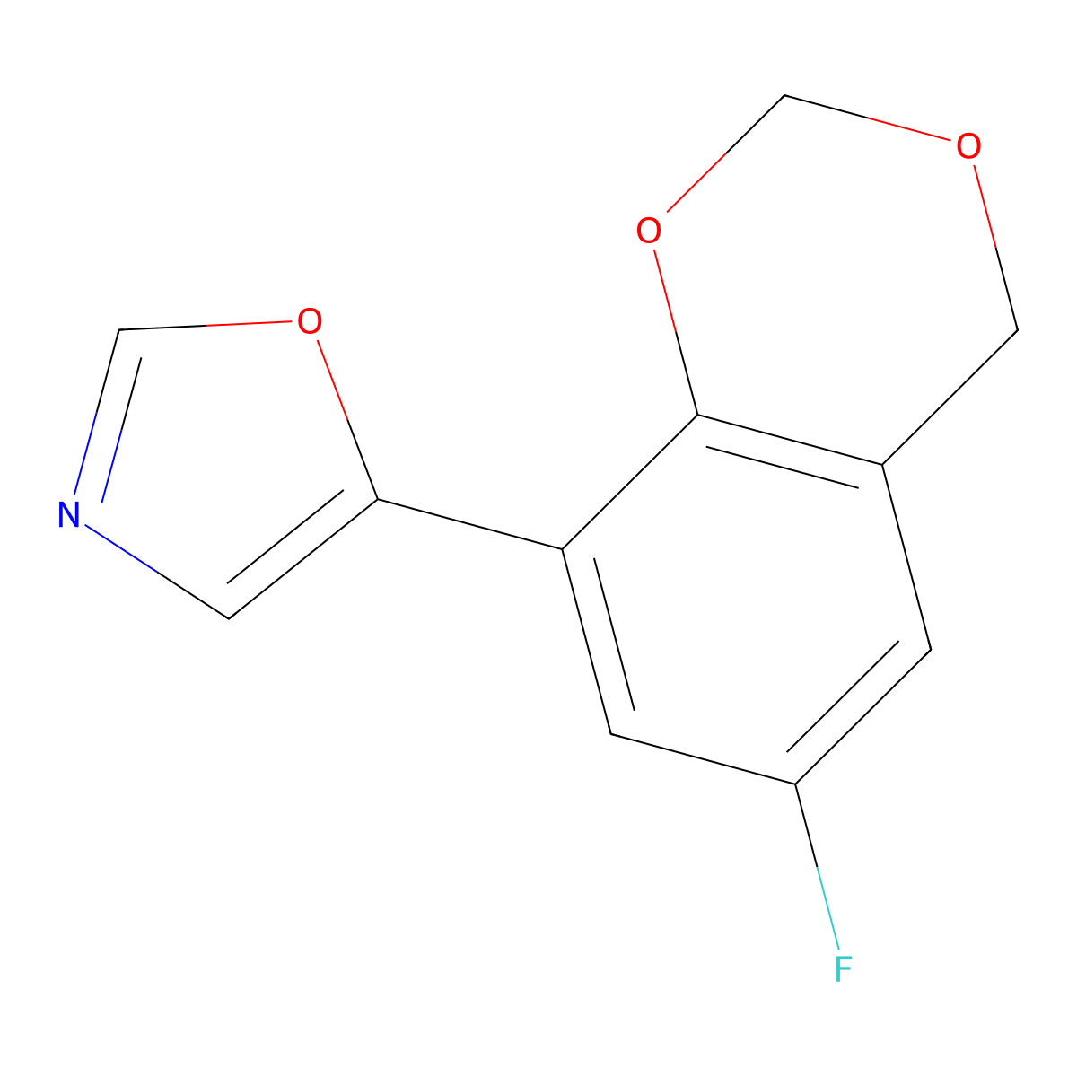 5-(6-Fluoro-4H-1,3-benzodioxin-8-yl)-1,3-oxazole molecular structure, CAS 1823272-05-4
