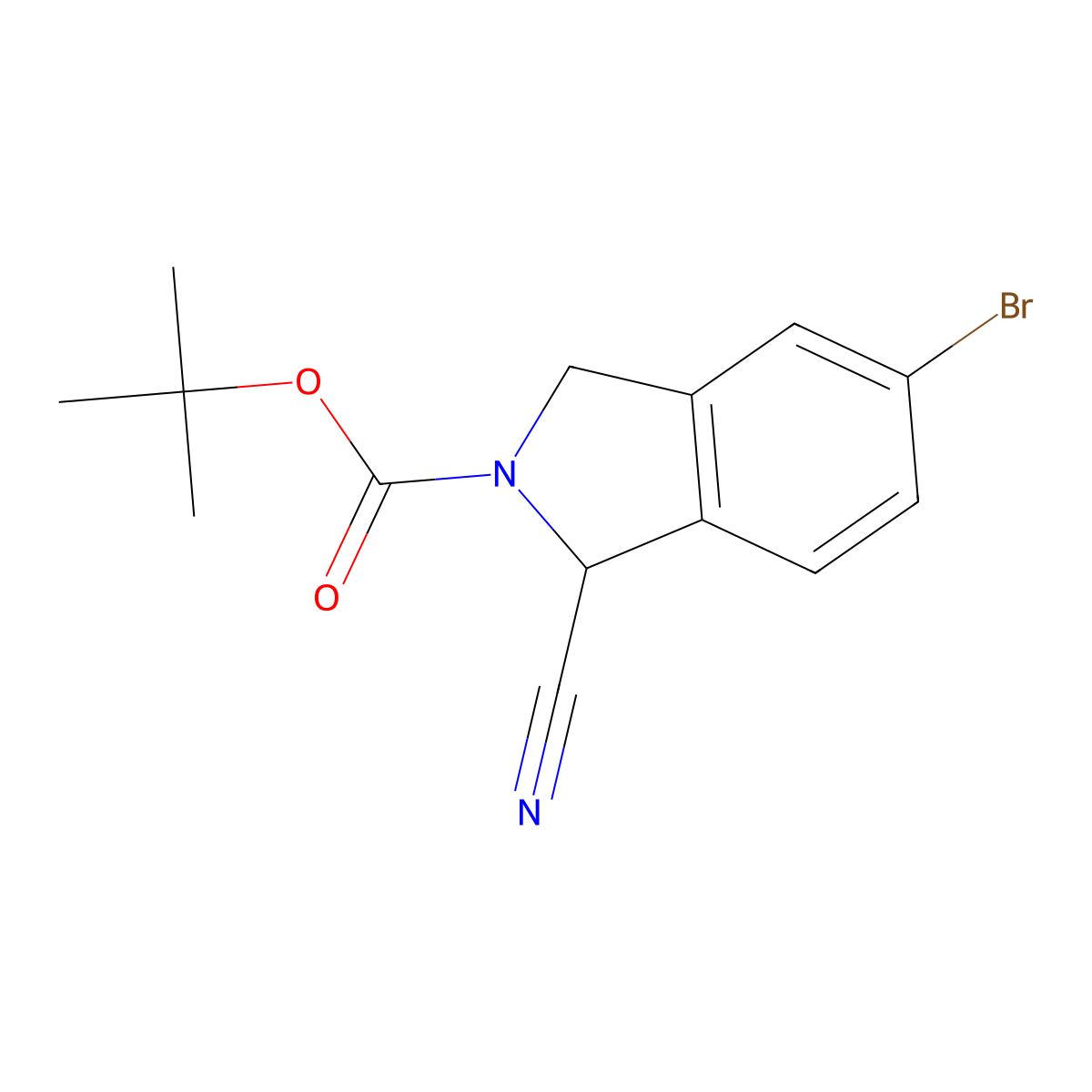 Tert-buty 5-bromo-1-cyanoisoindoline-2-carboxylate molecular structure, CAS 1823274-93-6