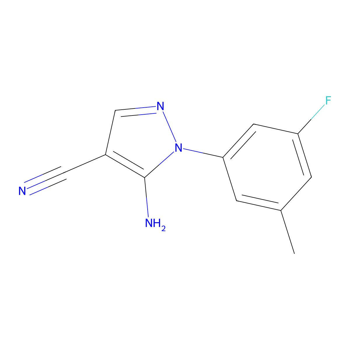 5-Amino-1-(3-fluoro-5-methylphenyl)-1H-pyrazole-4-carbonitrile molecular structure, CAS 1823276-15-8