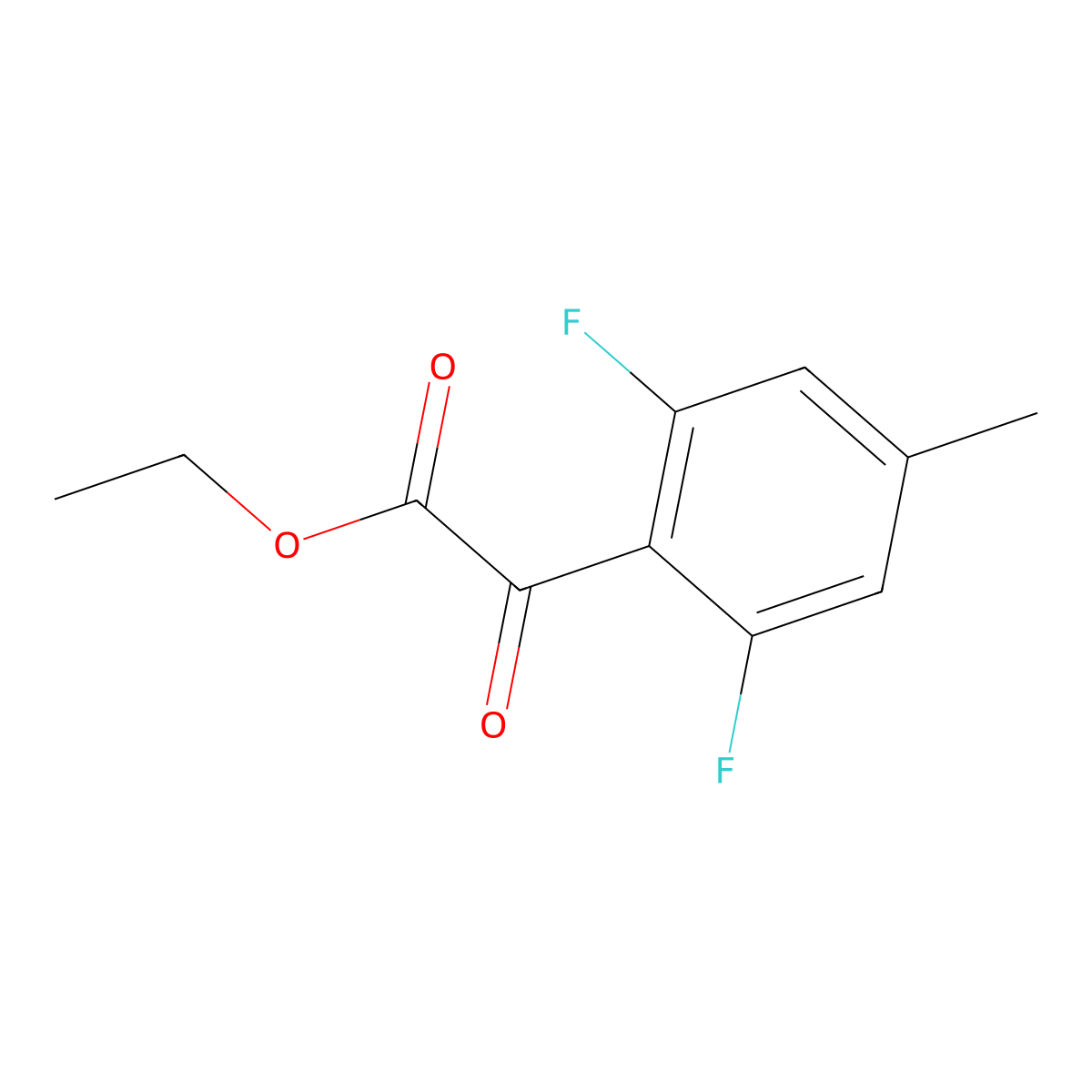 Ethyl 2-(2,6-difluoro-4-methylphenyl)-2-oxoacetate molecular structure, CAS 1823286-81-2