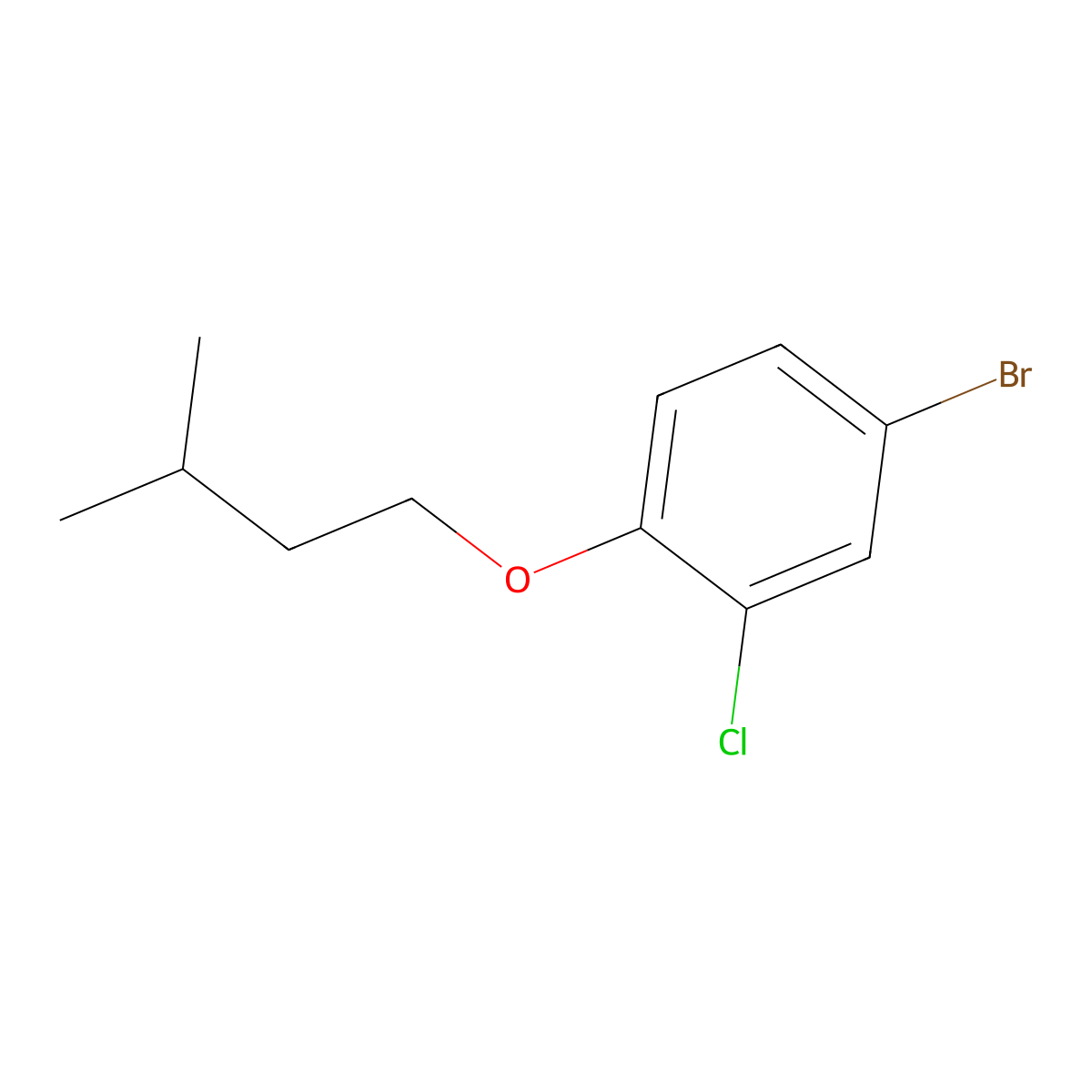 1-Bromo-3-chloro-4-iso-pentyloxybenzene molecular structure, CAS 1823288-34-1