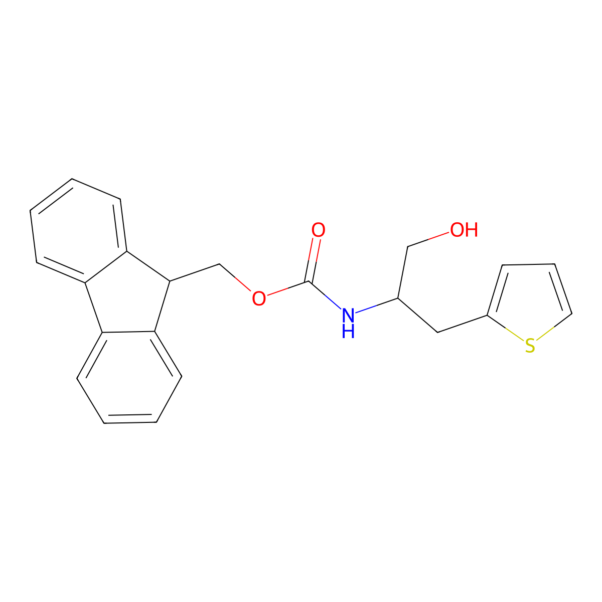 (9H-fluoren-9-yl)methyl N-[1-hydroxy-3-(thiophen-2-yl)propan-2-yl]carbamate molecular structure, CAS 1823289-43-5