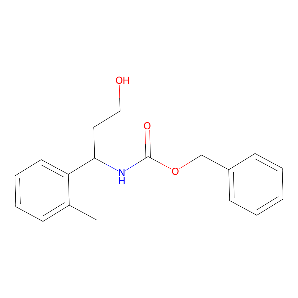 benzyl N-[3-hydroxy-1-(2-methylphenyl)propyl]carbamate molecular structure, CAS 1823290-26-1