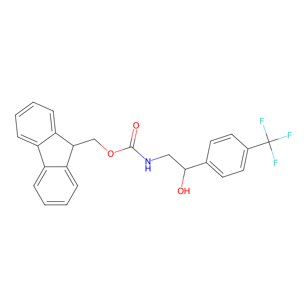 (9H-fluoren-9-yl)methyl N-{2-hydroxy-2-[4-(trifluoromethyl)phenyl]ethyl}carbamate molecular structure, CAS 1823291-31-1