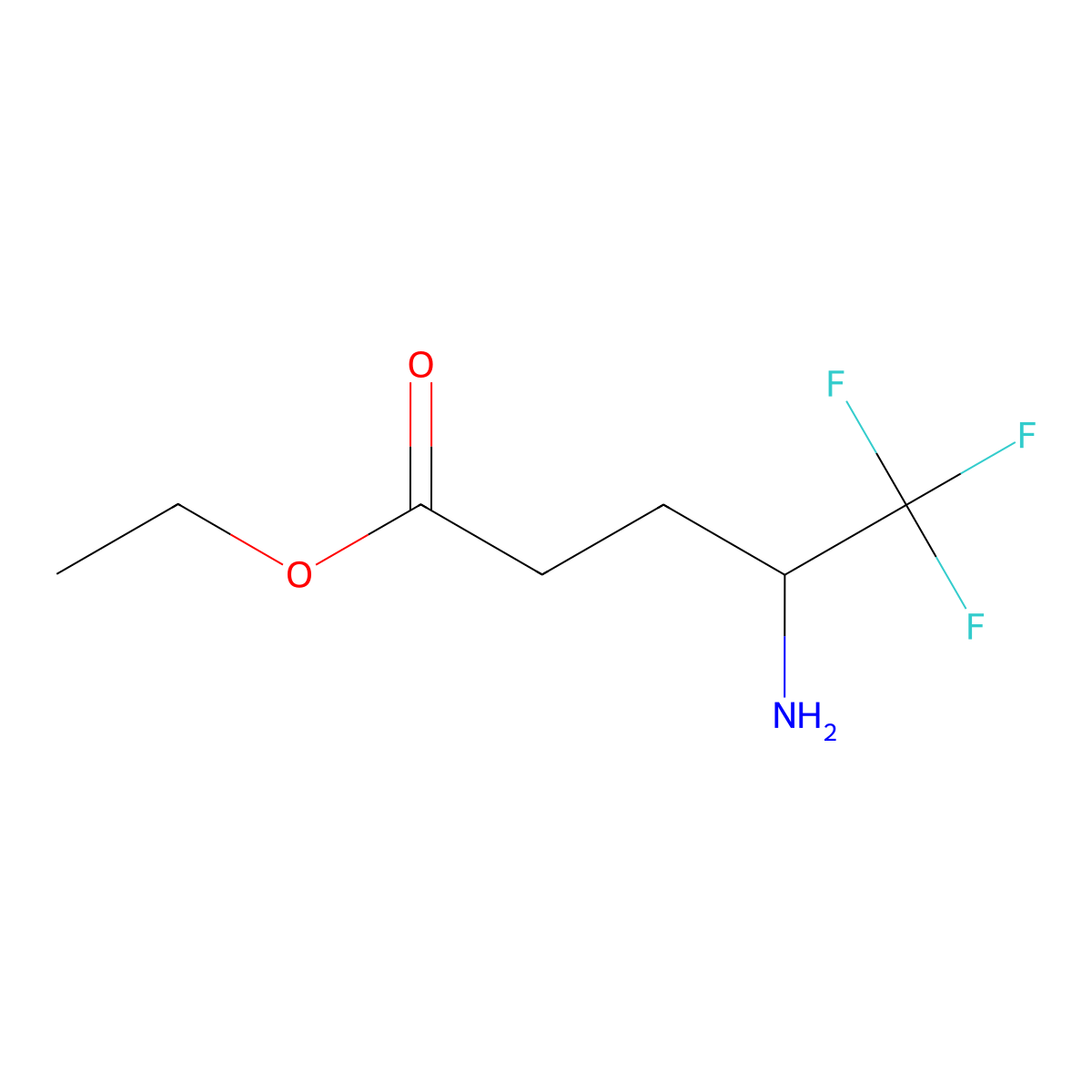 Ethyl 4-amino-5,5,5-trifluoropentanoate molecular structure, CAS 1823291-40-2