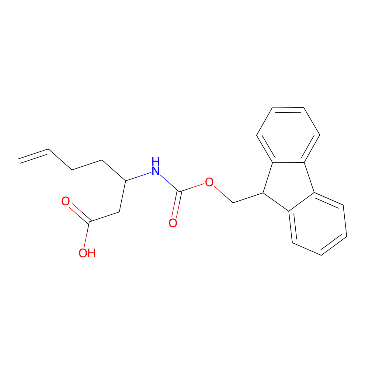 N-Fmoc-(+/-)-3-amino-hept-6-enoic acid molecular structure, CAS 1823291-88-8