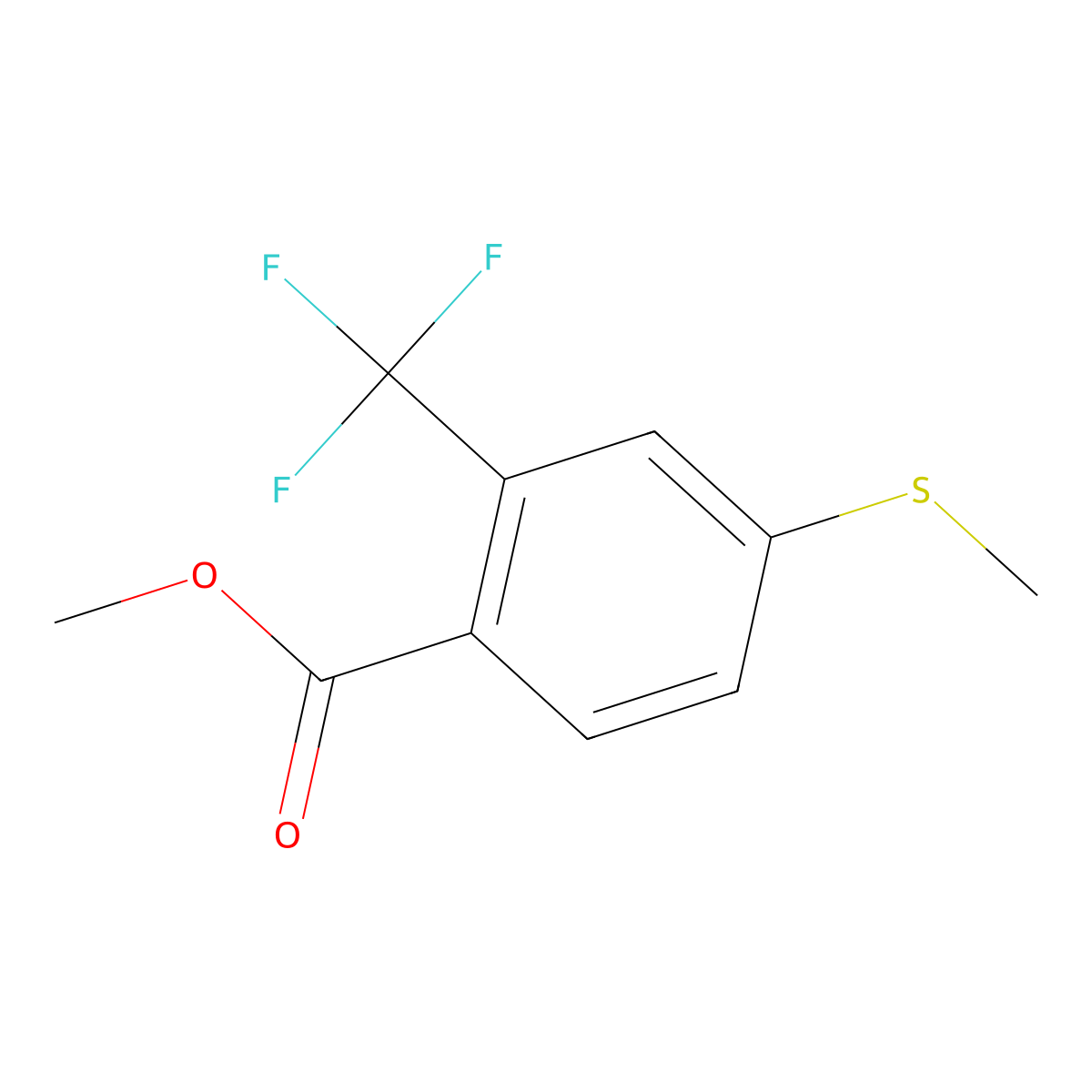 Methyl 4-(methylthio)-2-(trifluoromethyl)benzoate molecular structure, CAS 1823292-12-1