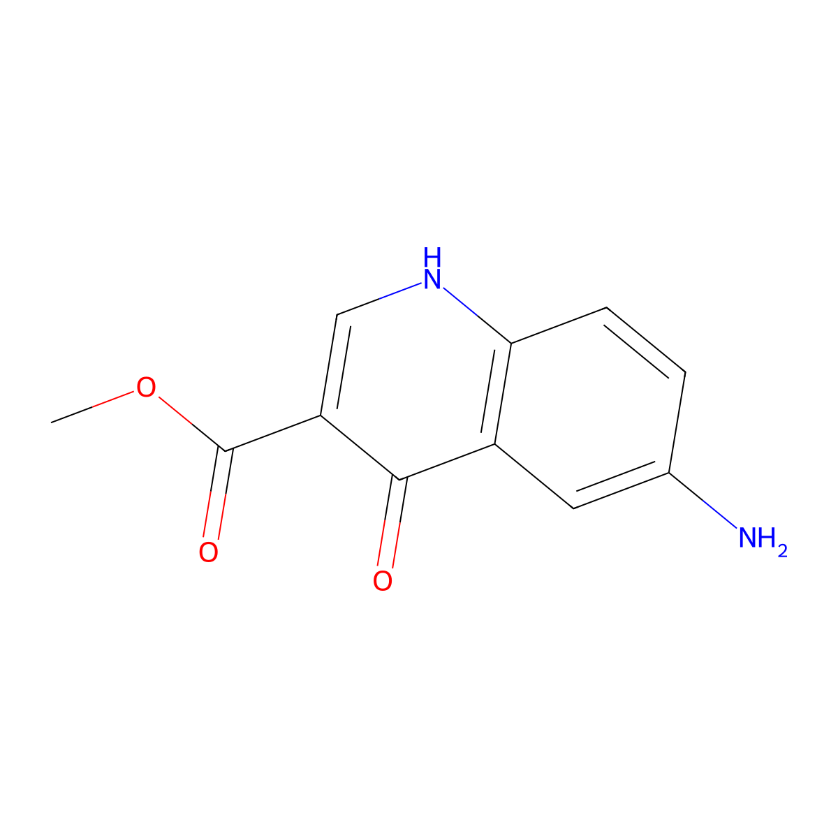Methyl 6-amino-4-oxo-1,4-dihydroquinoline-3-carboxylate molecular structure, CAS 1823292-35-8