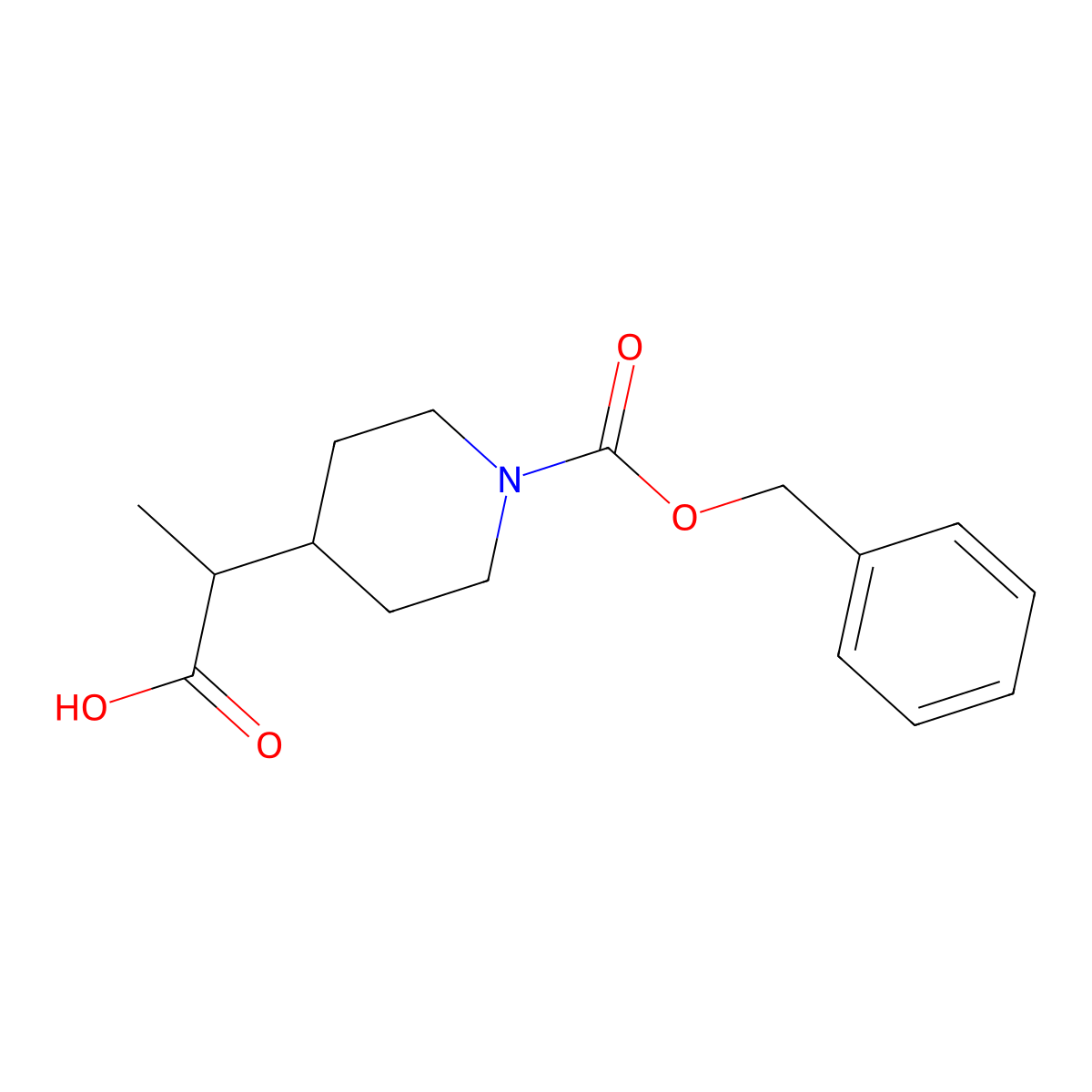 2-{1-[(Benzyloxy)carbonyl]piperidin-4-yl}propanoic acid molecular structure, CAS 1823294-23-0