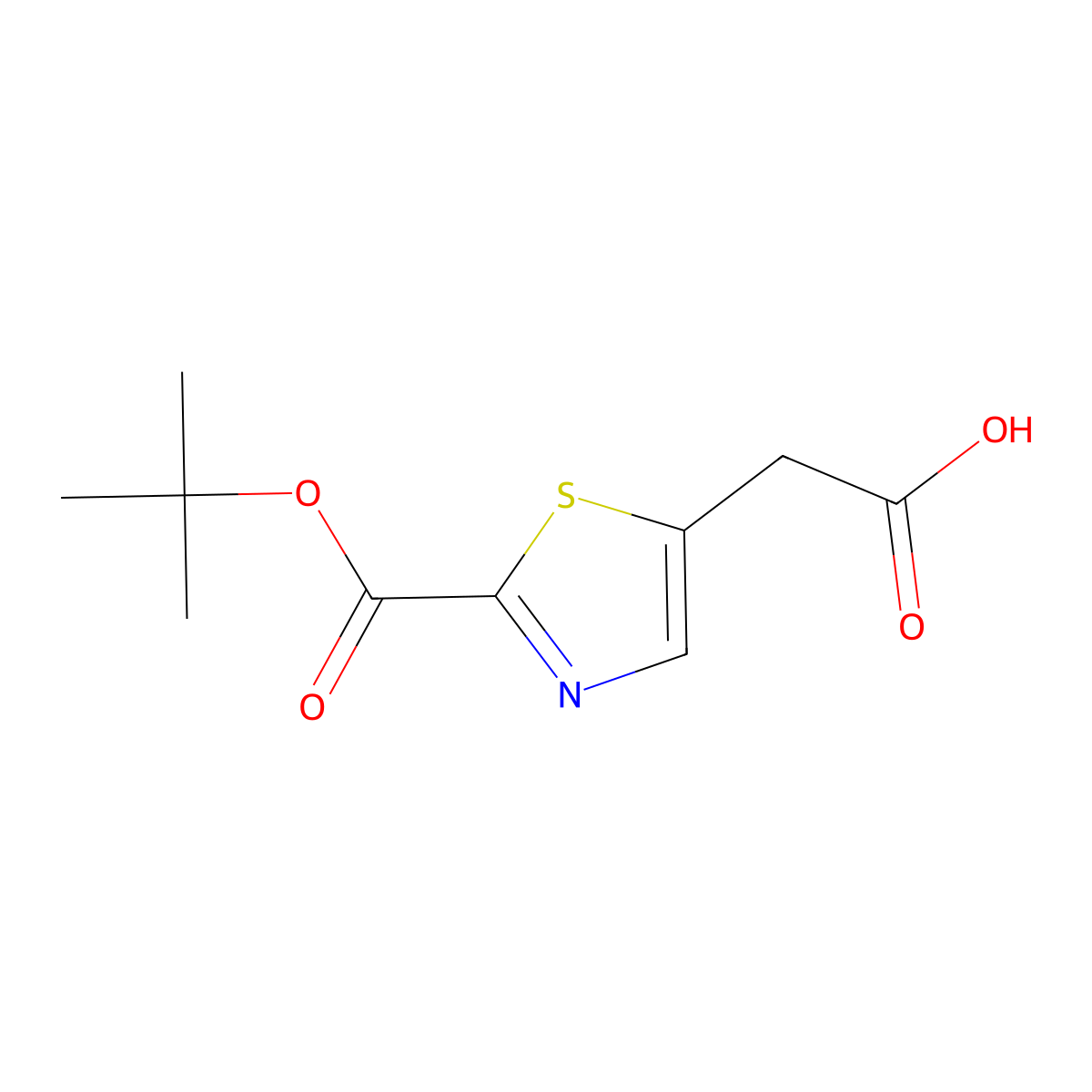 2-(2-(Tert-butoxycarbonyl)thiazol-5-YL)acetic acid molecular structure, CAS 1823297-14-8