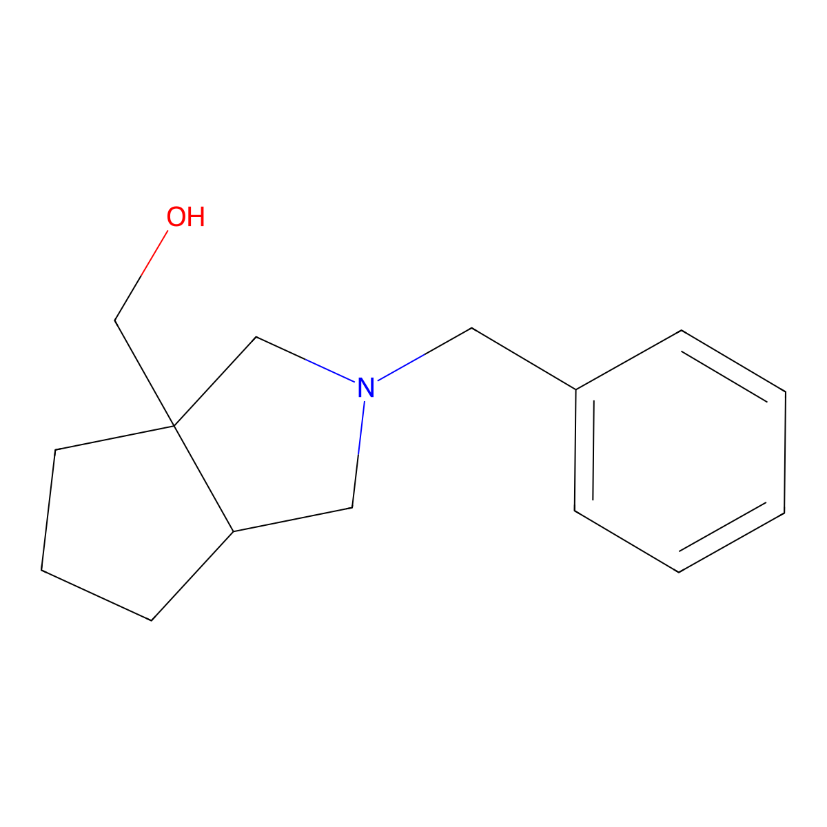 {2-Benzyl-octahydrocyclopenta[c]pyrrol-3a-yl}methanol molecular structure, CAS 1823299-24-6